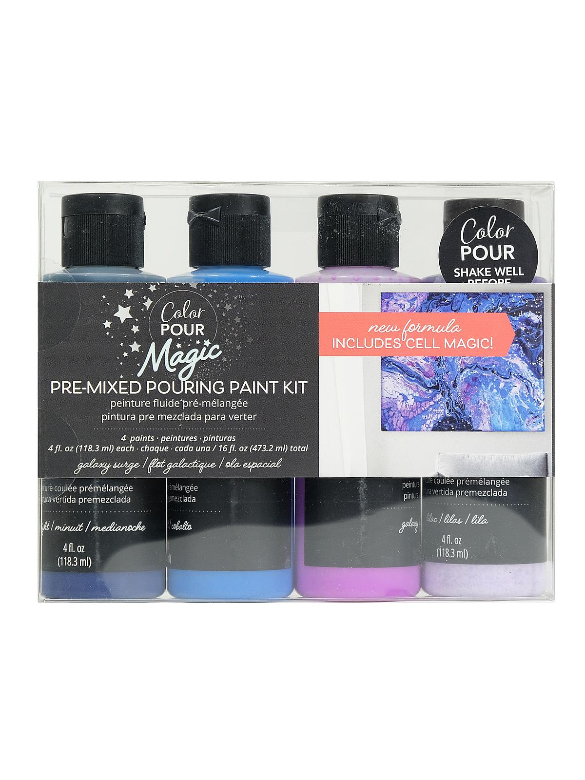 Color Pour Magic Pre-Mixed Pouring Paint Kits galaxy surge 4 pieces