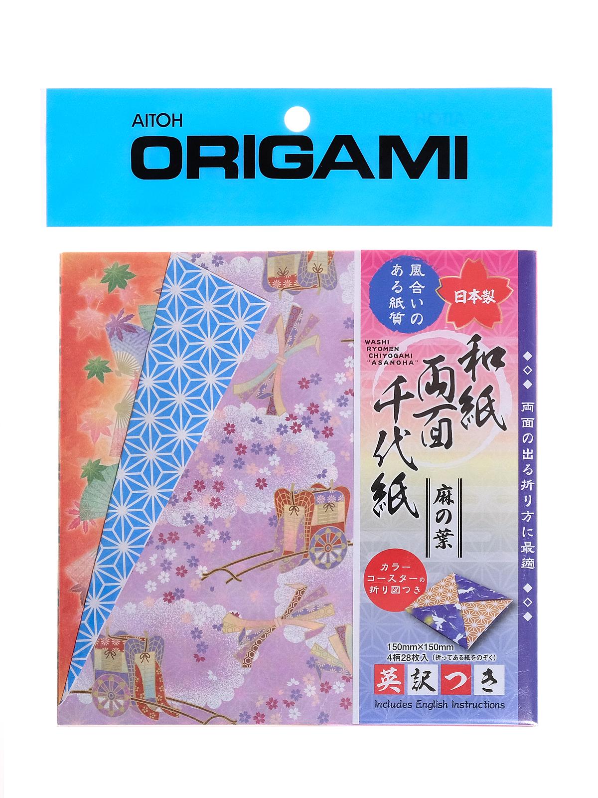 Origami Paper 5.875 in. x 5.875 in. geo seasons double sided 28 sheets