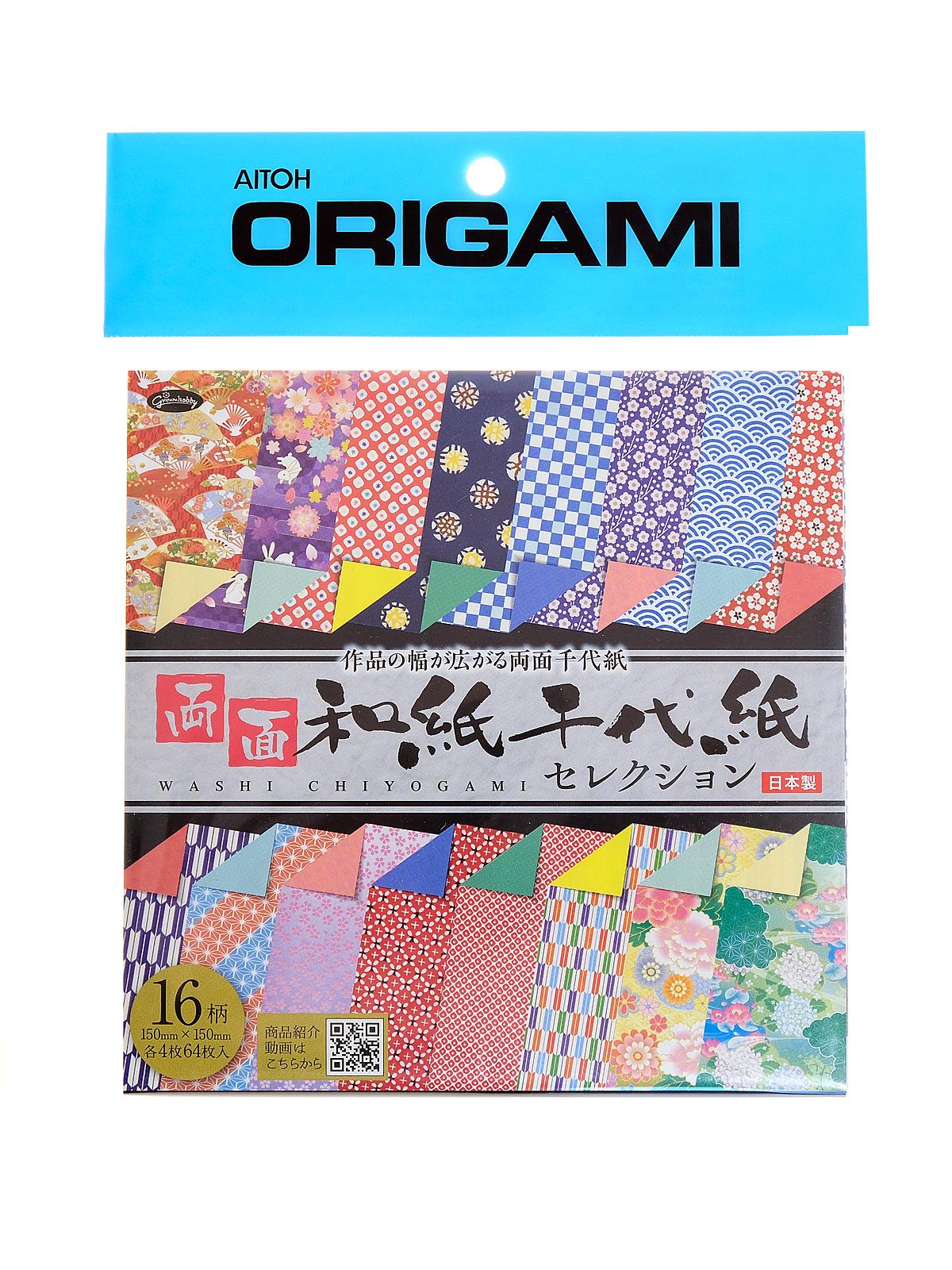 Origami Paper 5.875 In. X 5.875 In. Geo Kimono Double Sided 64 Sheets