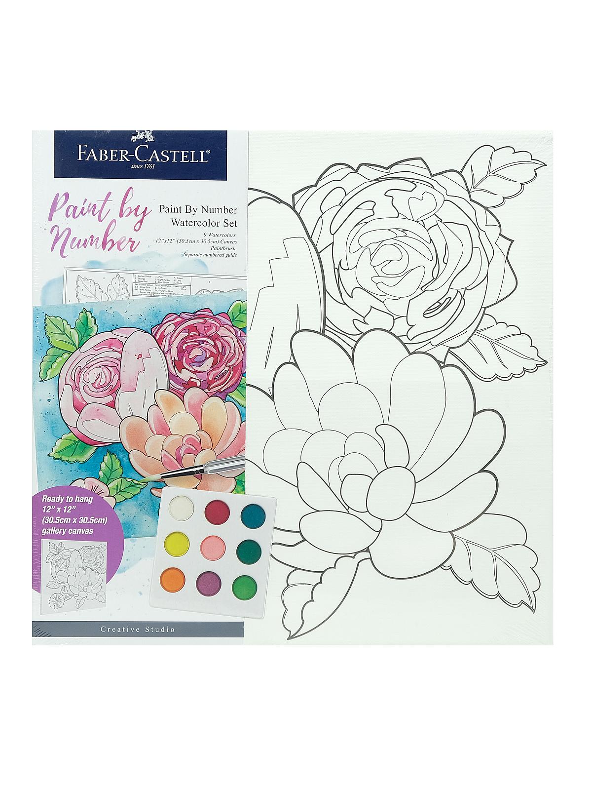 Creative Studio Paint by Numbers Watercolor bold floral