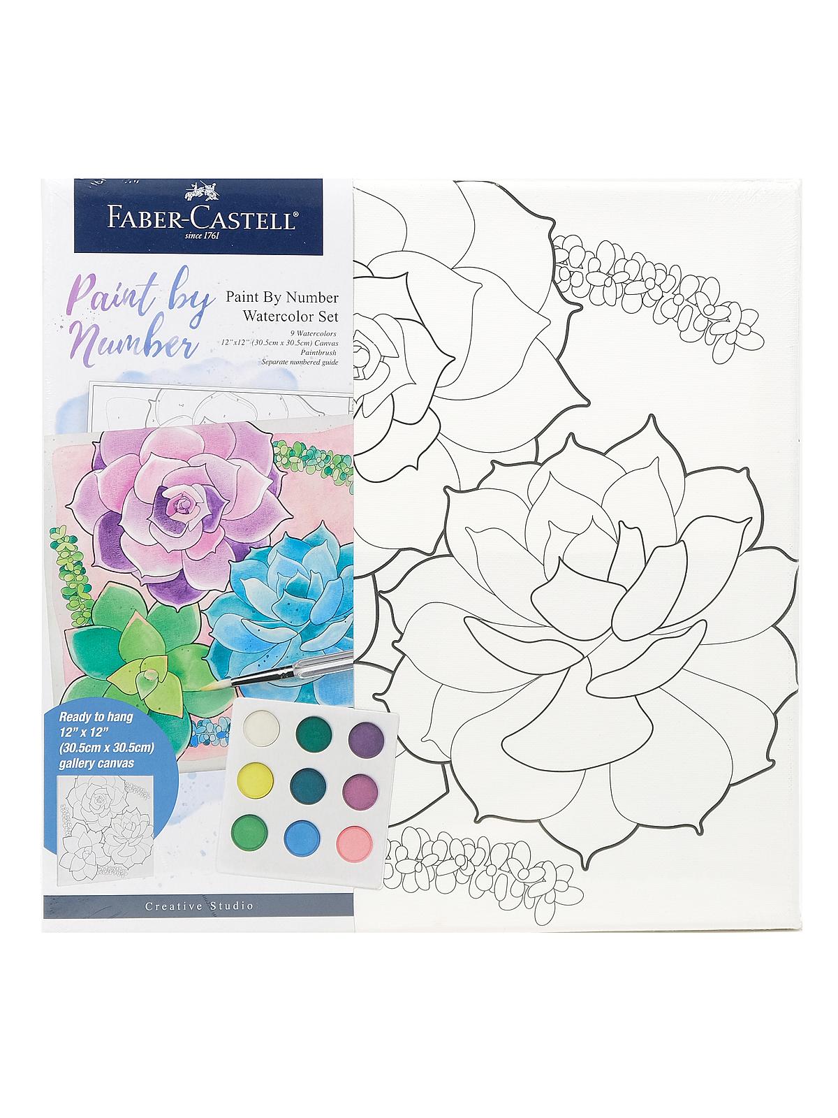 Creative Studio Paint by Numbers Watercolor Succulents