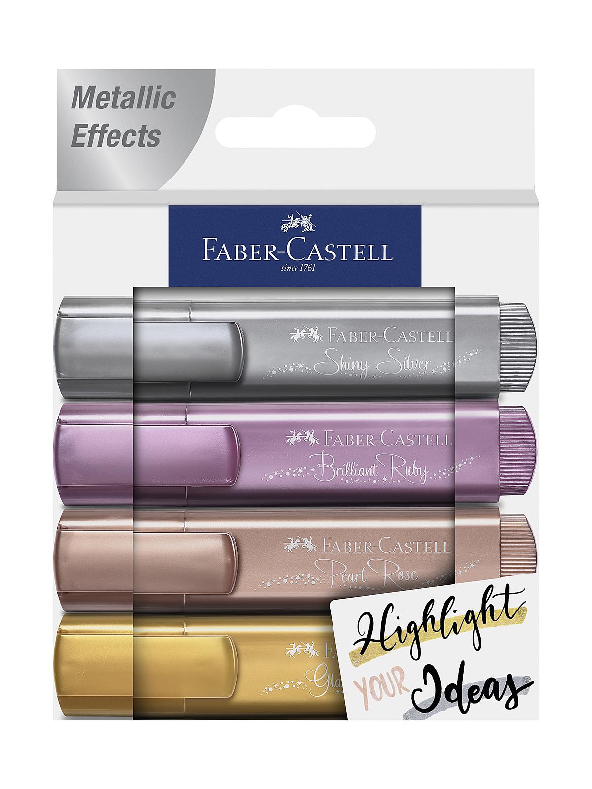 Metallic Textliners set of 4 silver, ruby, rose, gold