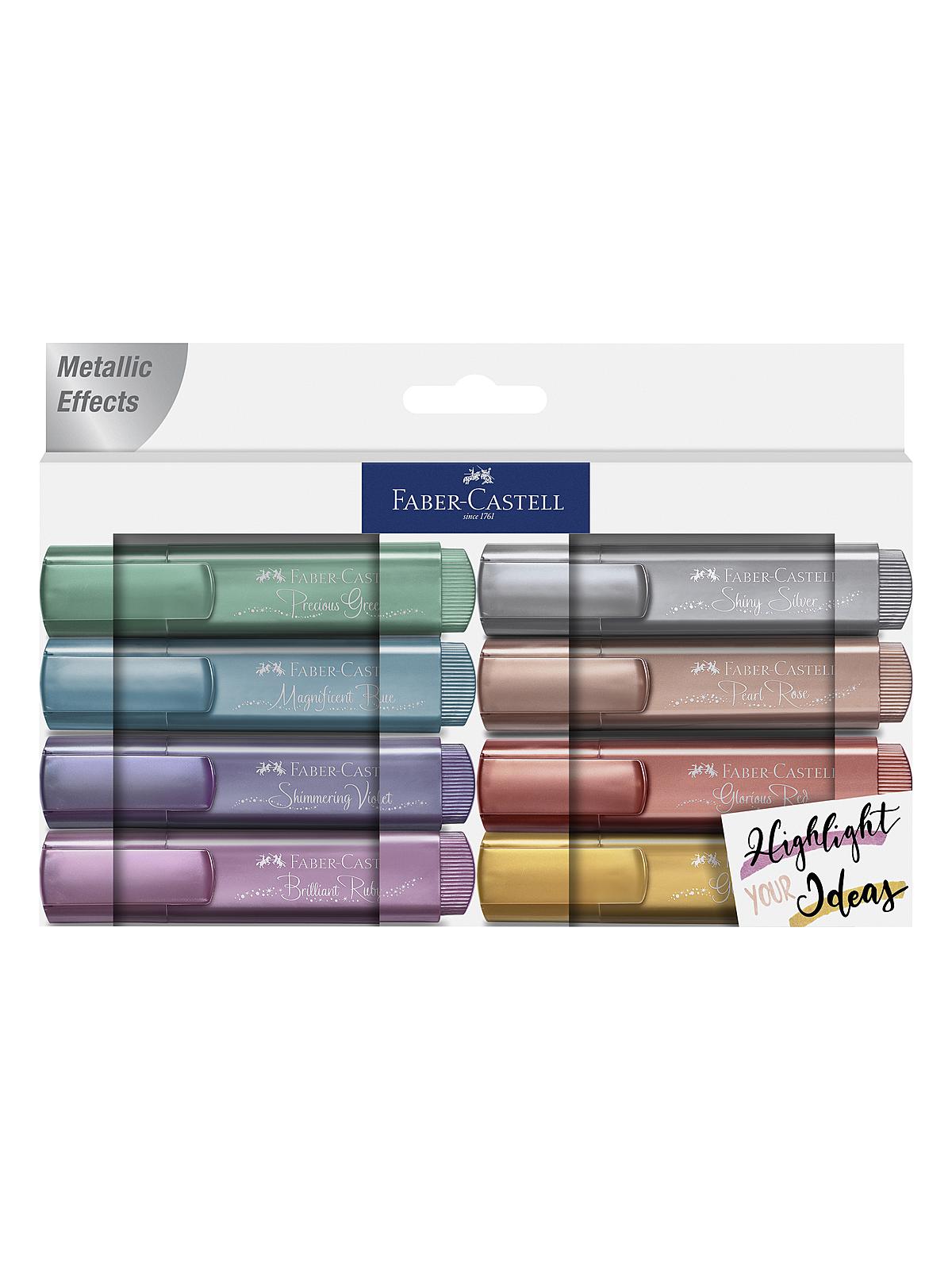 Metallic Textliners set of 8 green, blue, violet, red, silver, ruby, rose, gold