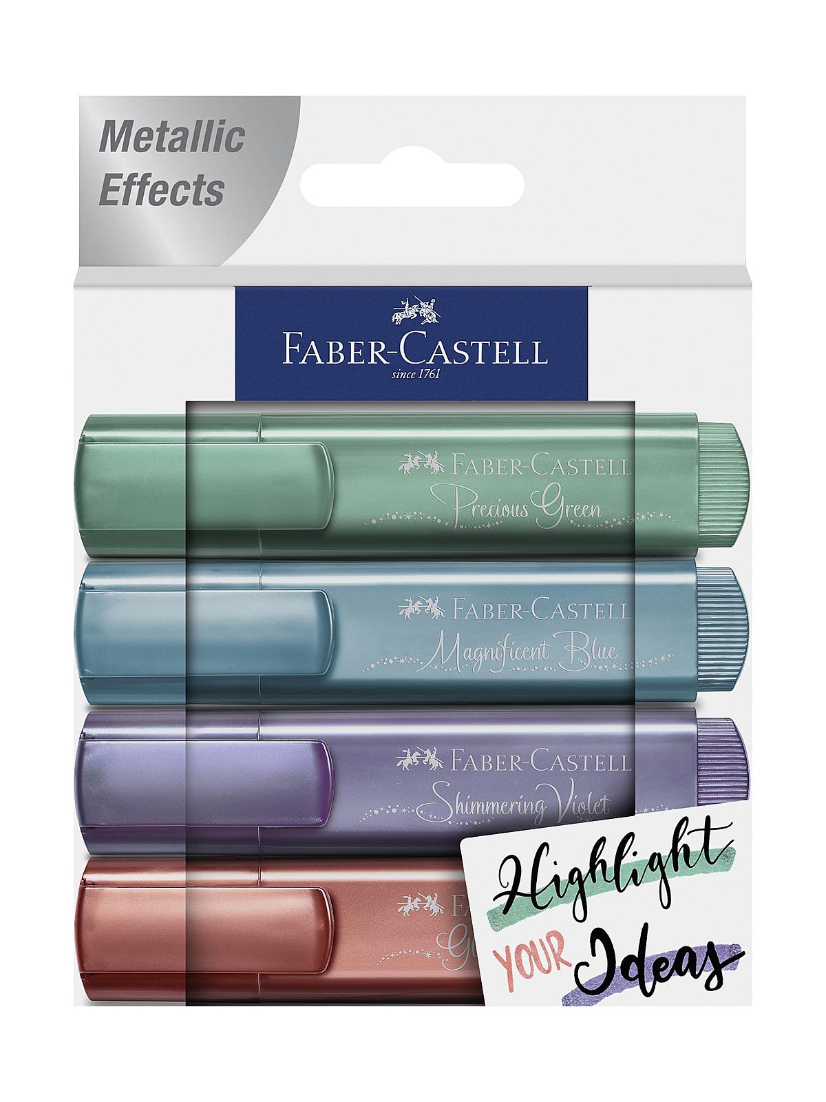 Metallic Textliners set of 4 green, blue, voilet, red