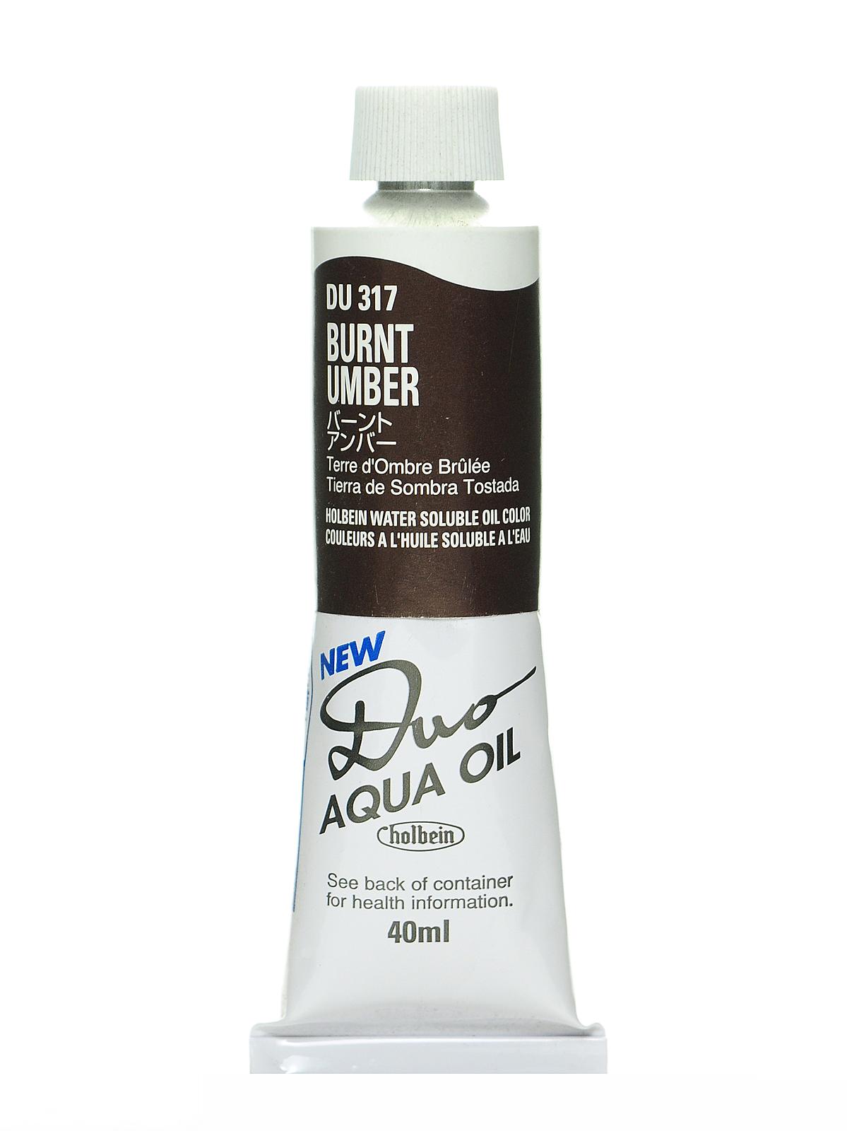 Duo Aqua Artist Oil Color burnt umber 40 ml