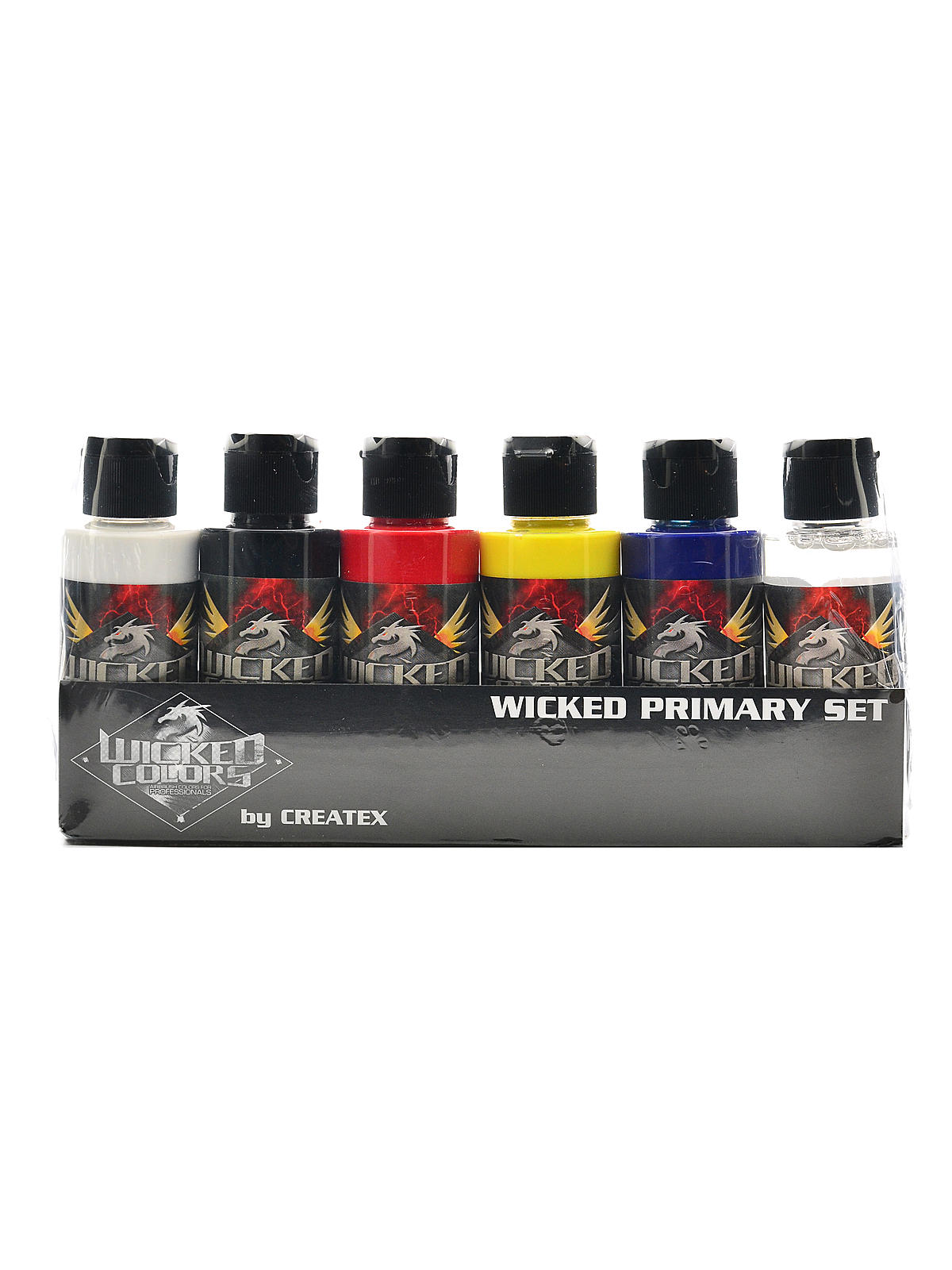 Wicked Airbrush Color Sets Primary 2 Oz. Set Of 6