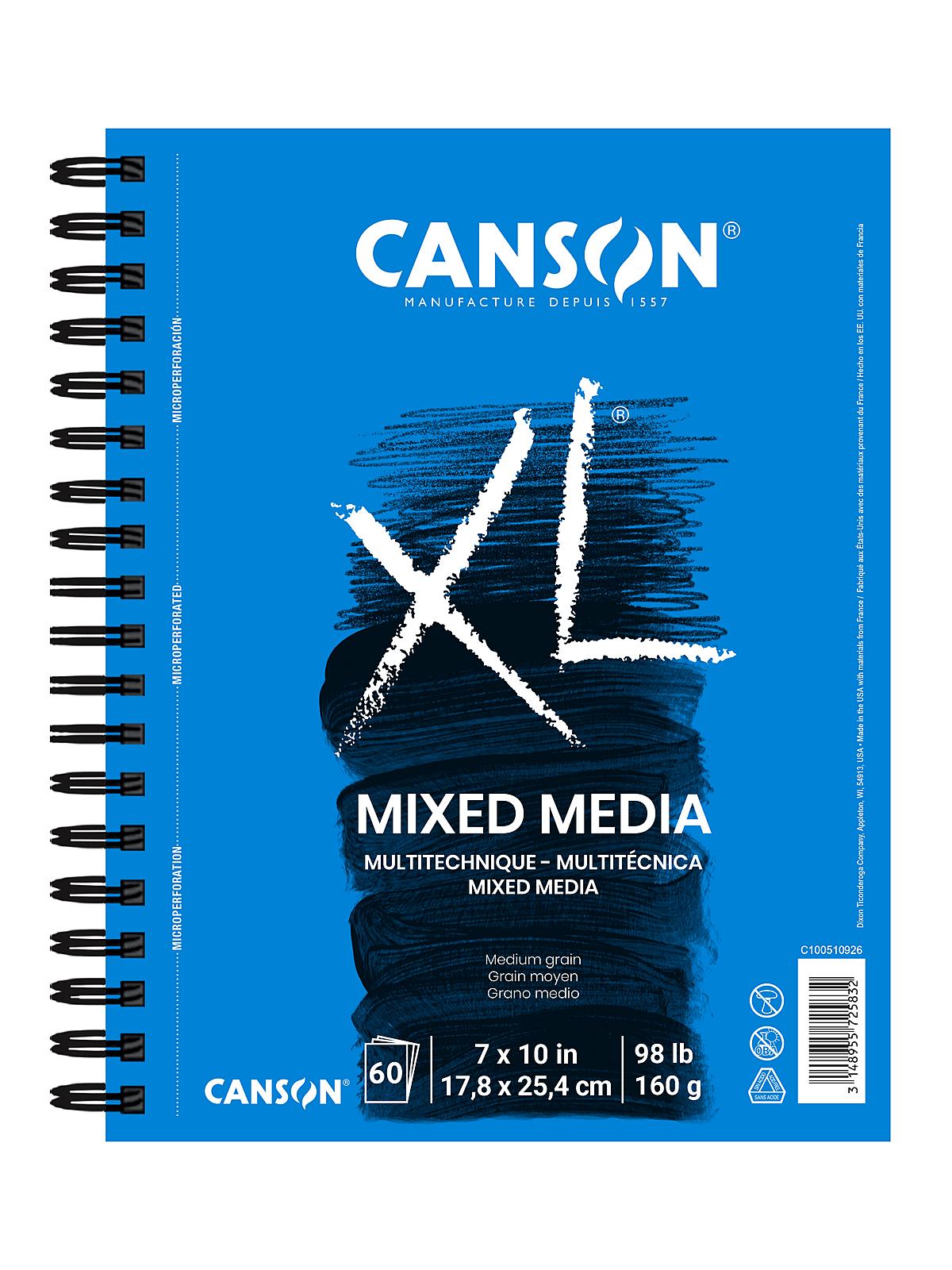 XL Mix Media Pads 7 in. x 10 in. pad of 60 sheets wire bound