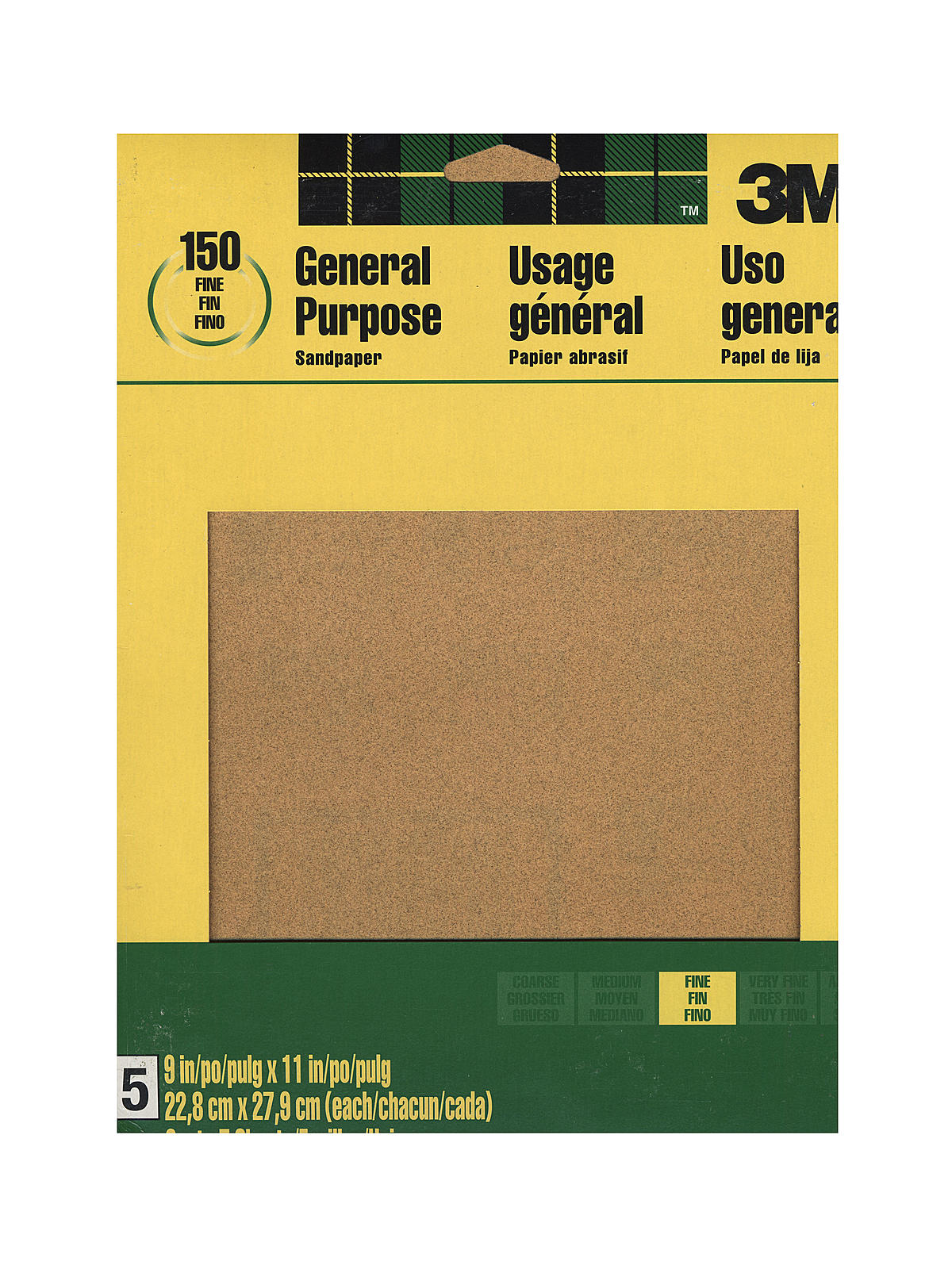 Sandpaper 9 in. x 11 in. fine grit 9001NA