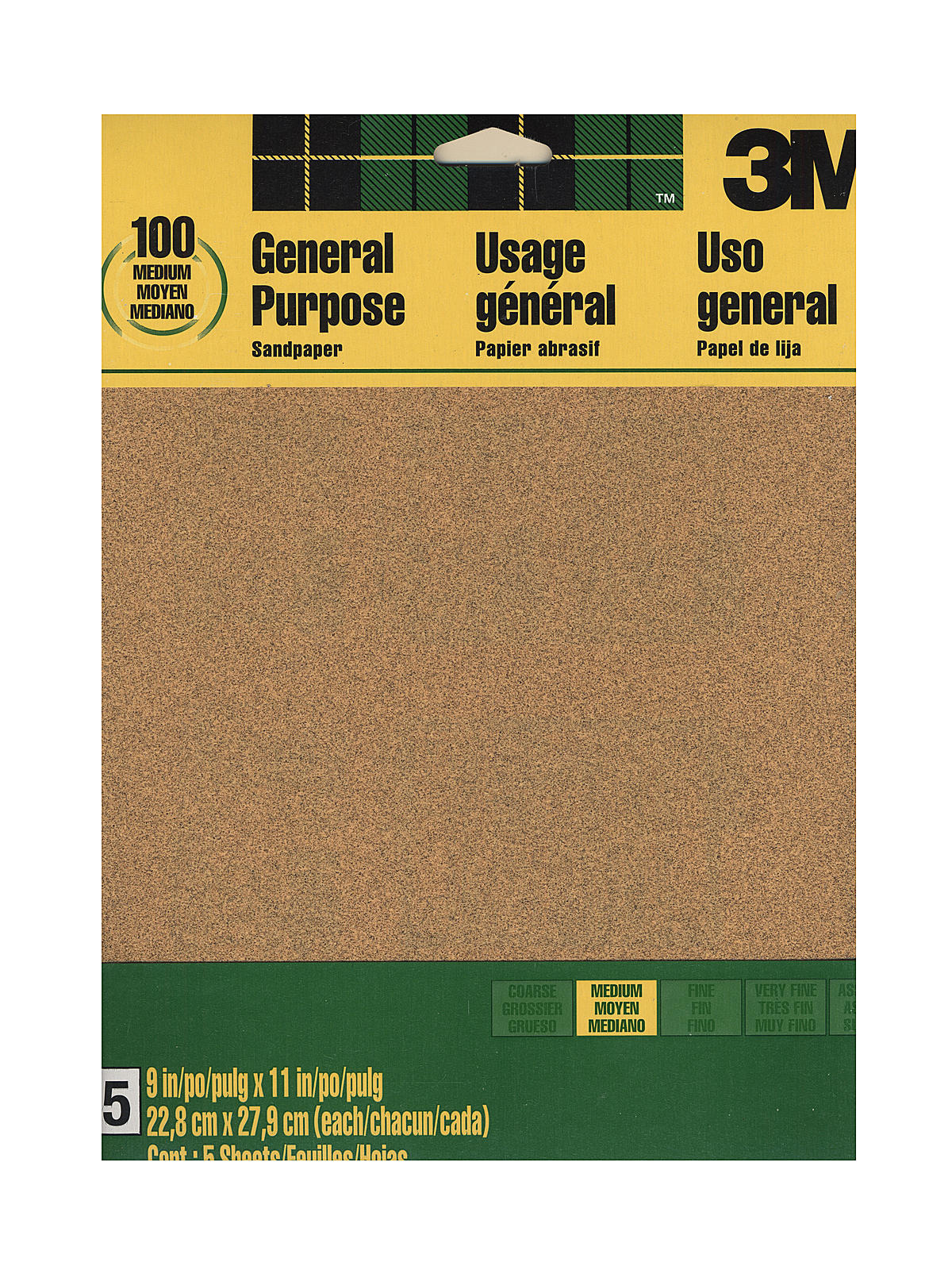 Sandpaper 9 in. x 11 in. medium grit 9002NA