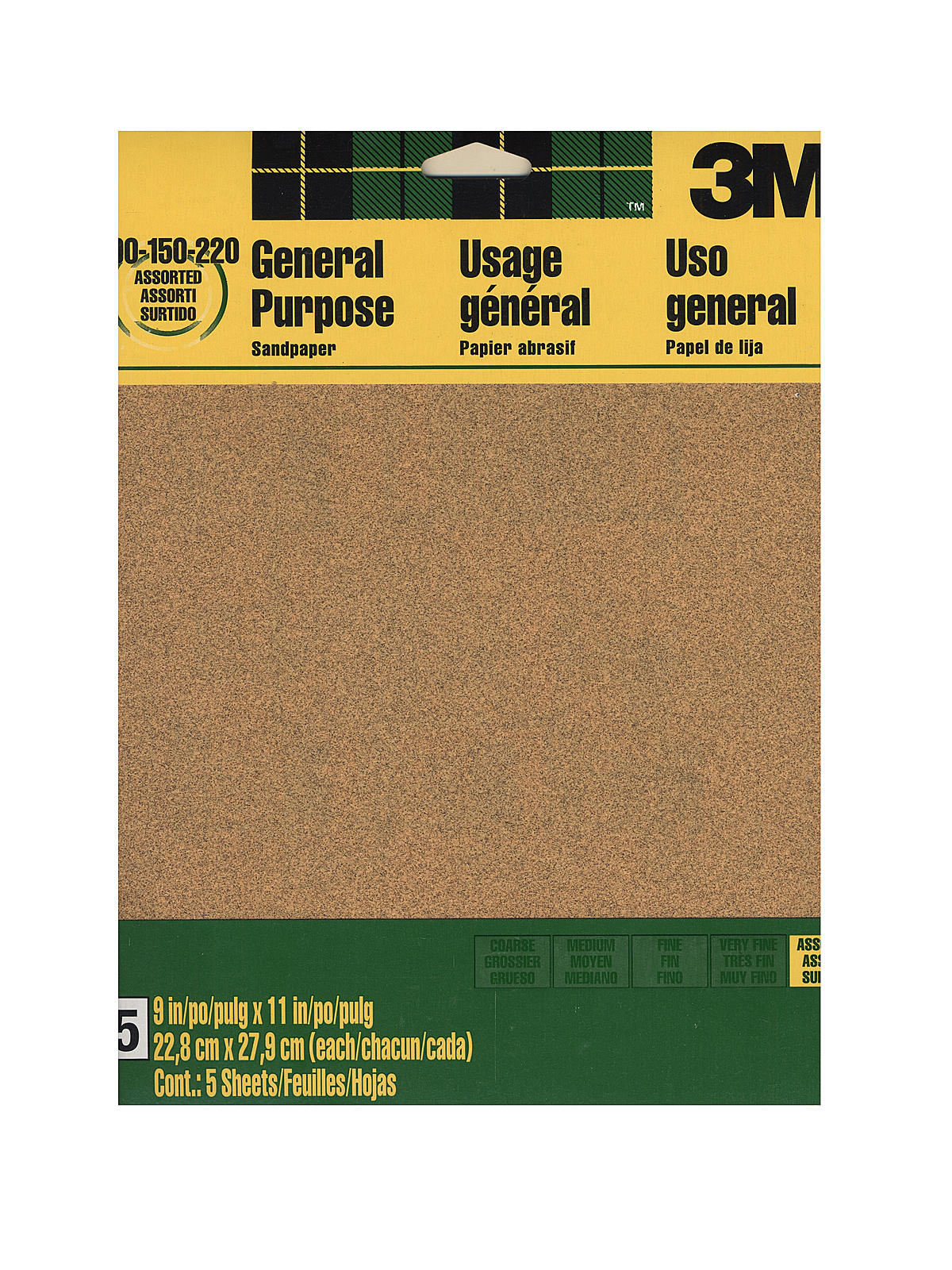 Sandpaper 9 in. x 11 in. assorted grit 9005NA