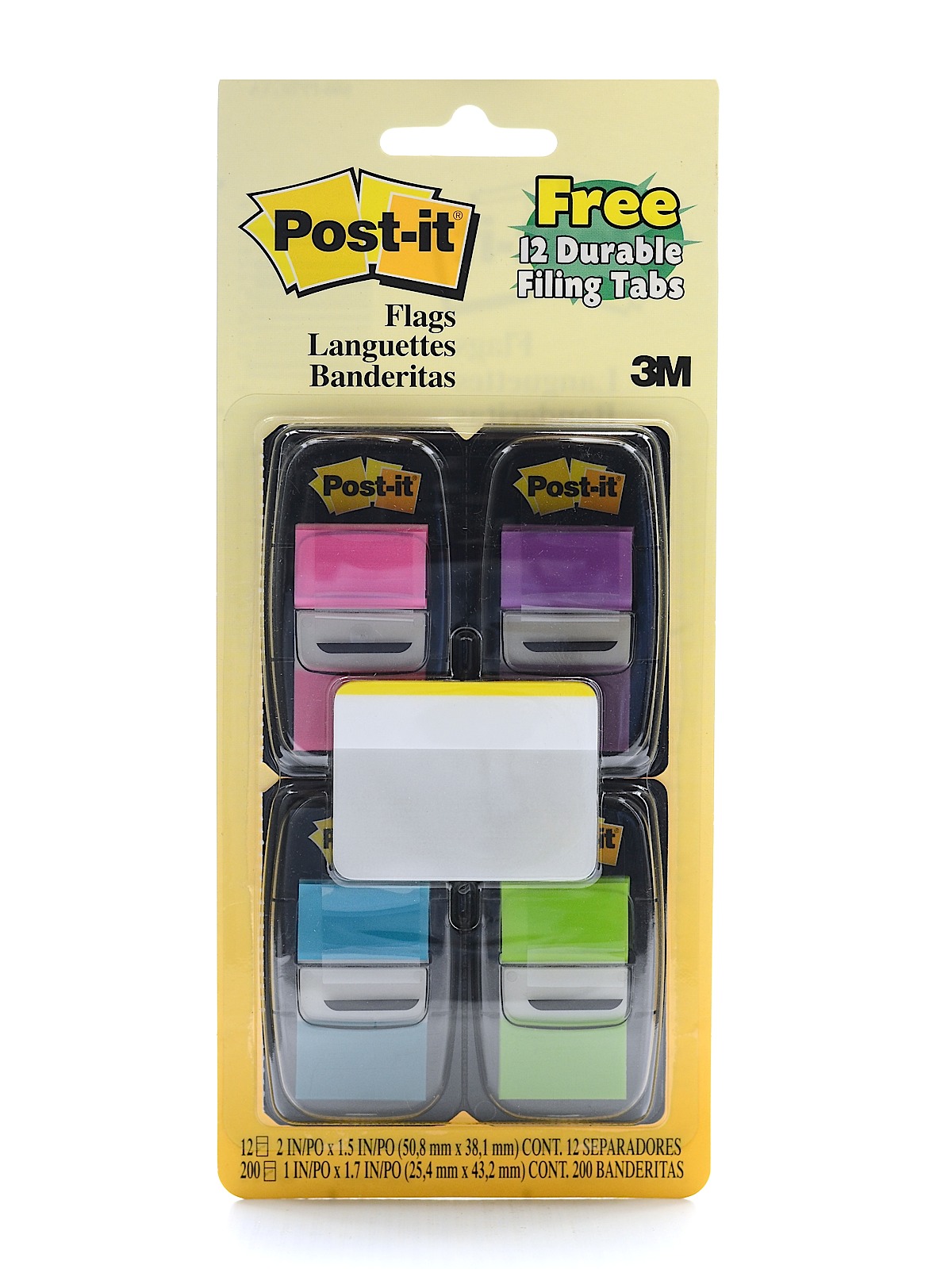 Multi-pack Filing Flags Neon Pink, Purple, Blue, Green