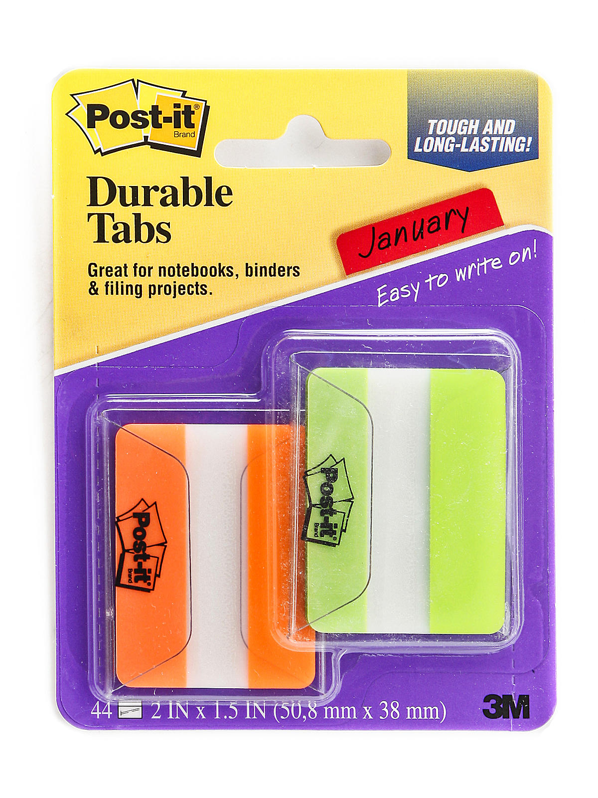 Durable Tabs Flourescent Green Orange Pack Of 44 Tabs