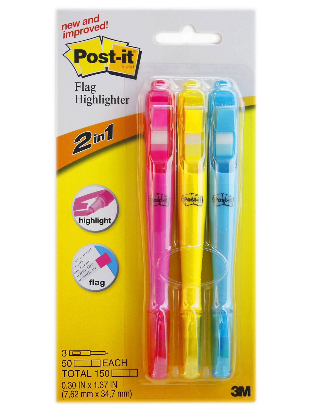 Flag Highlighters pack of 3 689-HL3