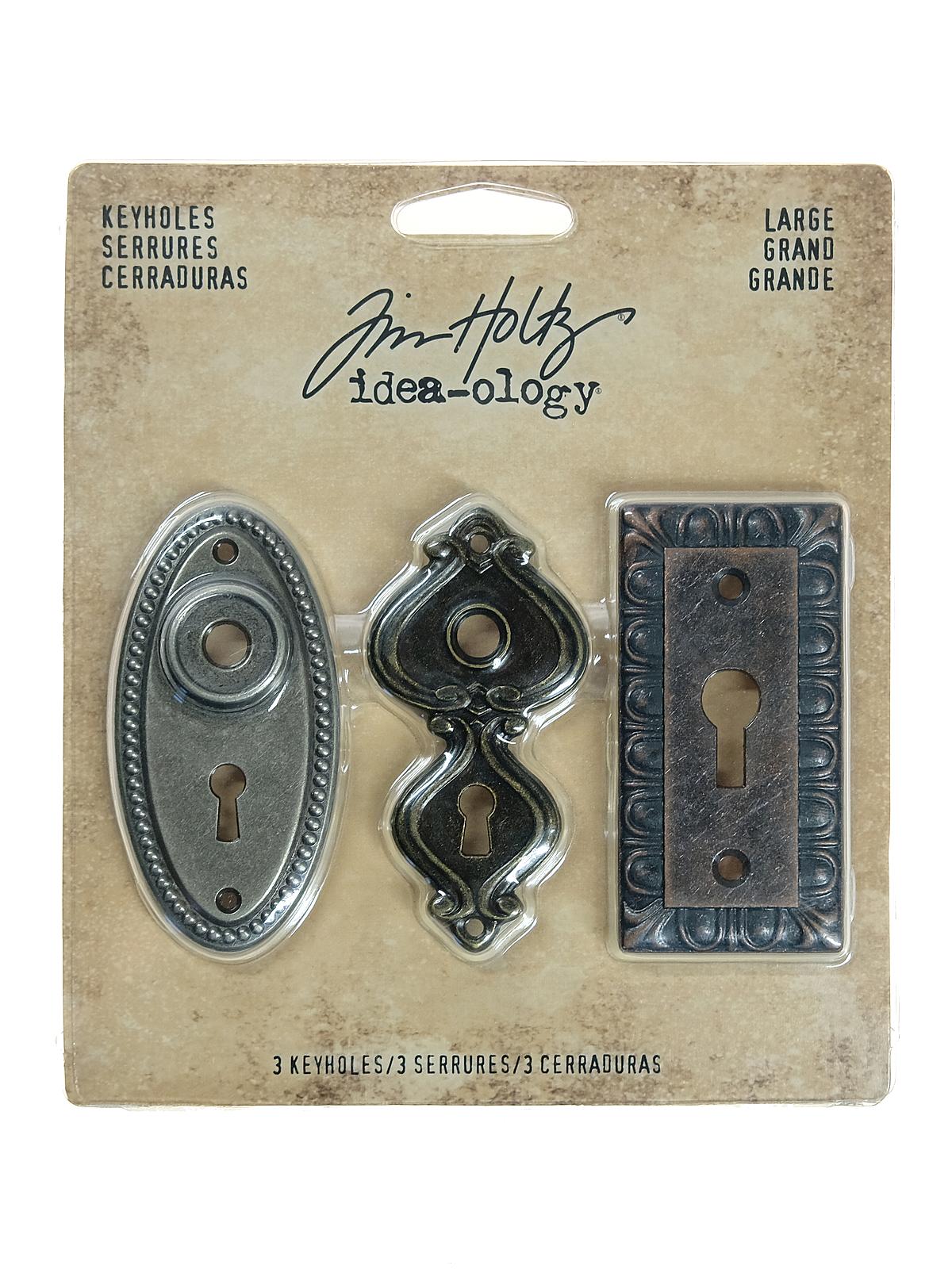 Idea-ology Findings large keyholes, antique finishes pack of 3