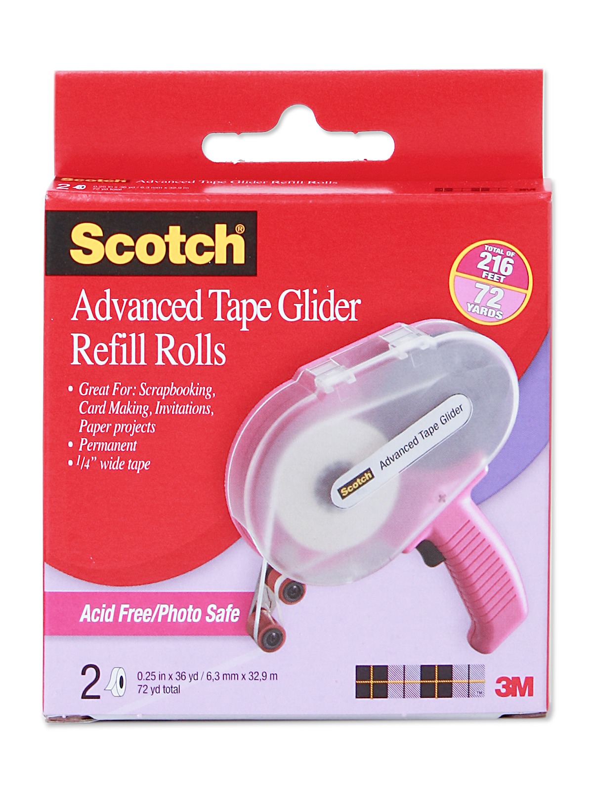 Advanced Tape Glider Refill Rolls box of 2 acid free   photo safe