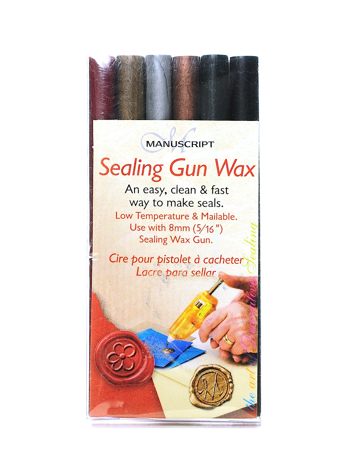 Sealing Gun & Wax 3 7 8 In. Sealing Gun Wax Traditional Mix Pack Of 6