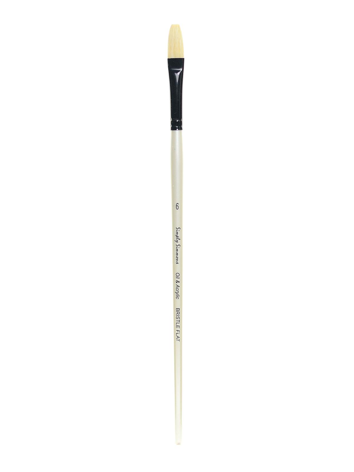 Simply Simmons Long Handle Brushes bristle flat 6