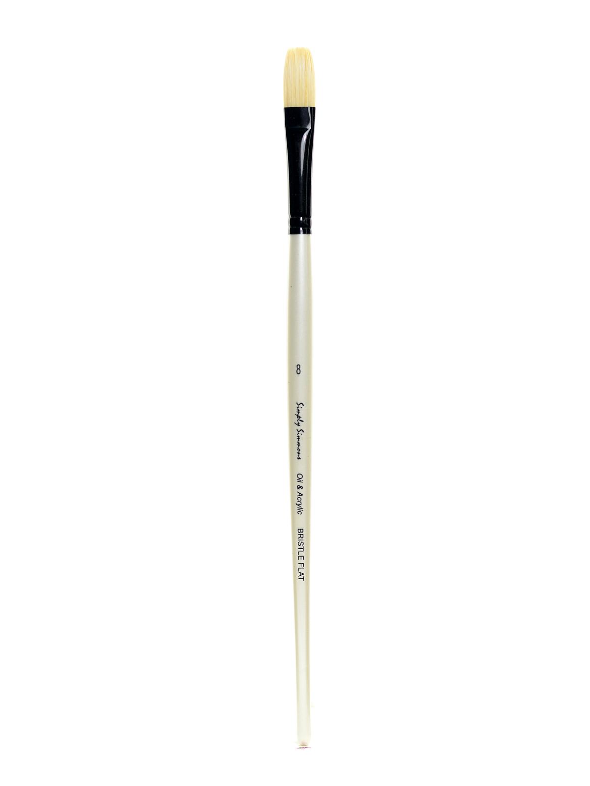 Simply Simmons Long Handle Brushes bristle flat 8