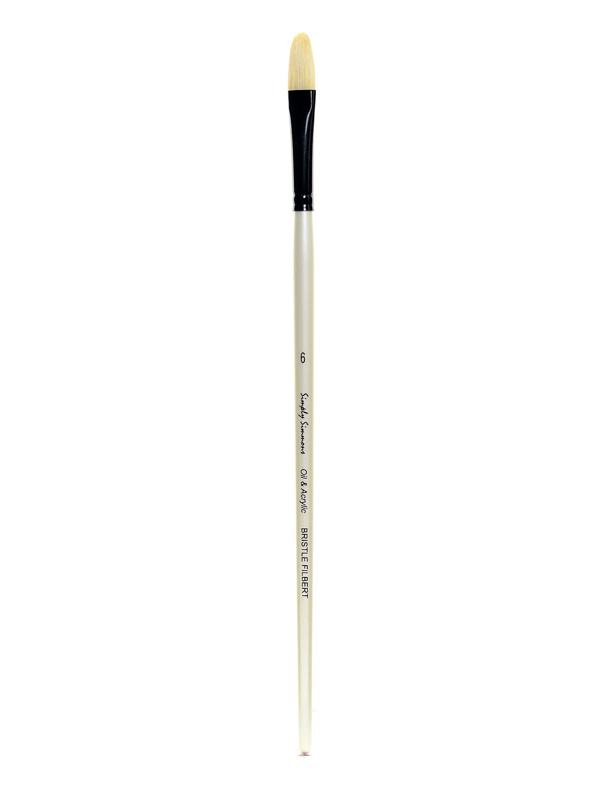 Simply Simmons Long Handle Brushes bristle filbert 6