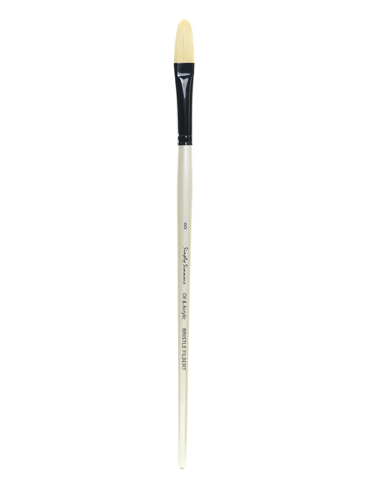 Simply Simmons Long Handle Brushes bristle filbert 8