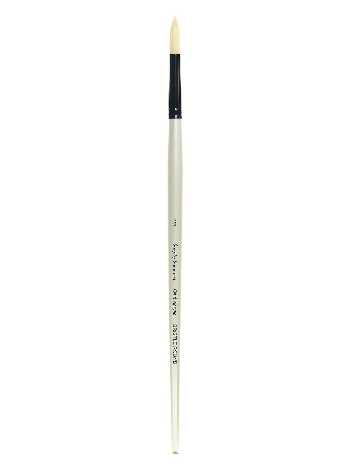 Simply Simmons Long Handle Brushes bristle round 6
