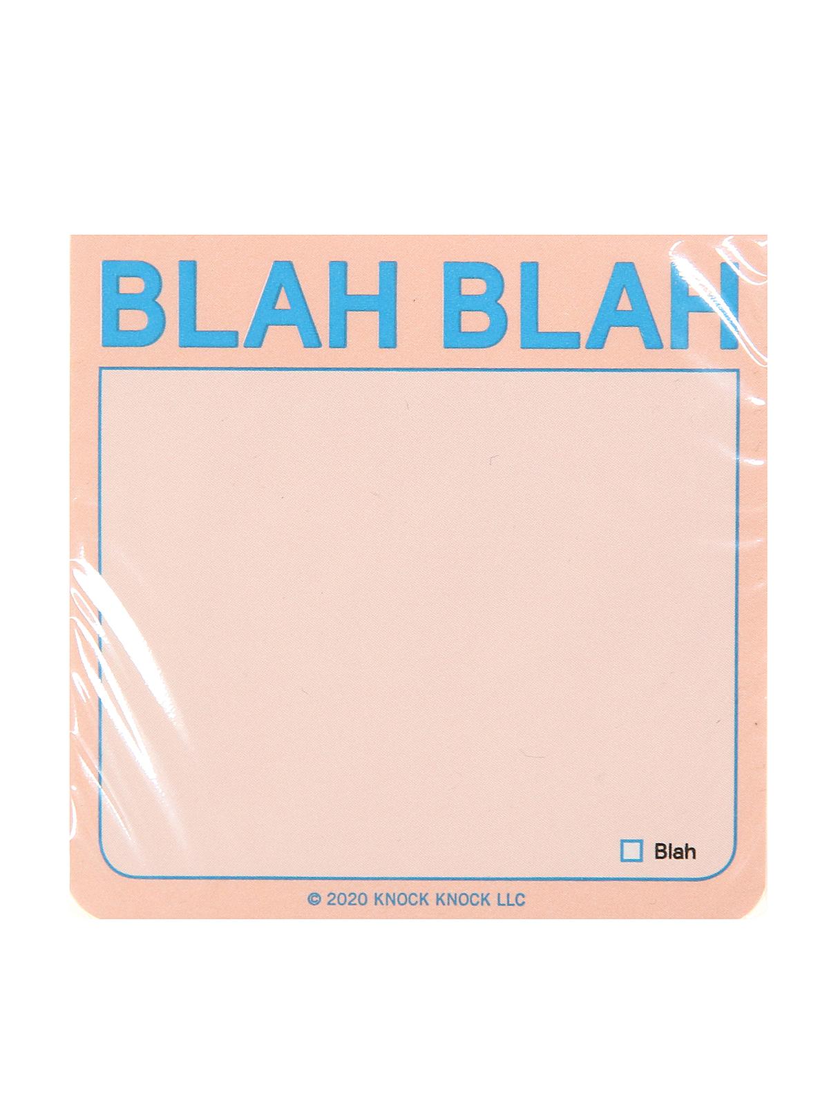 Sticky Note Pads Blah Blah 3 In. X 3 In. 100 Sheet