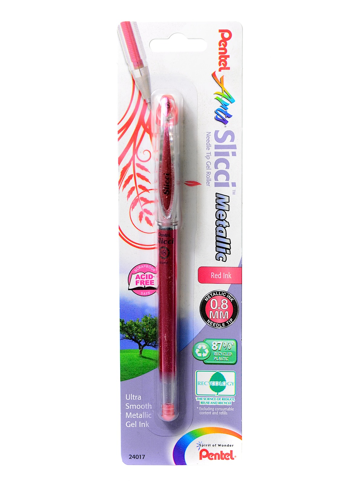 Slicci Extra Fine Metallic Gel Pens metallic red each