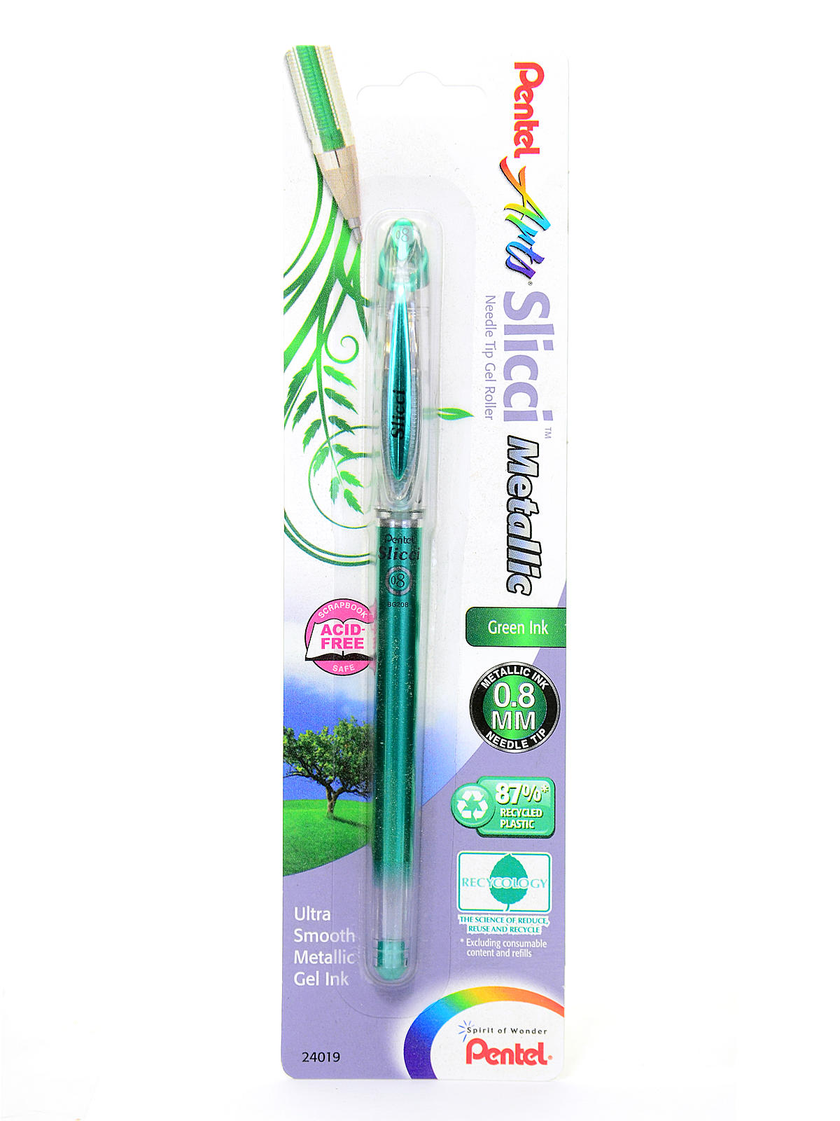 Slicci Extra Fine Metallic Gel Pens metallic green each