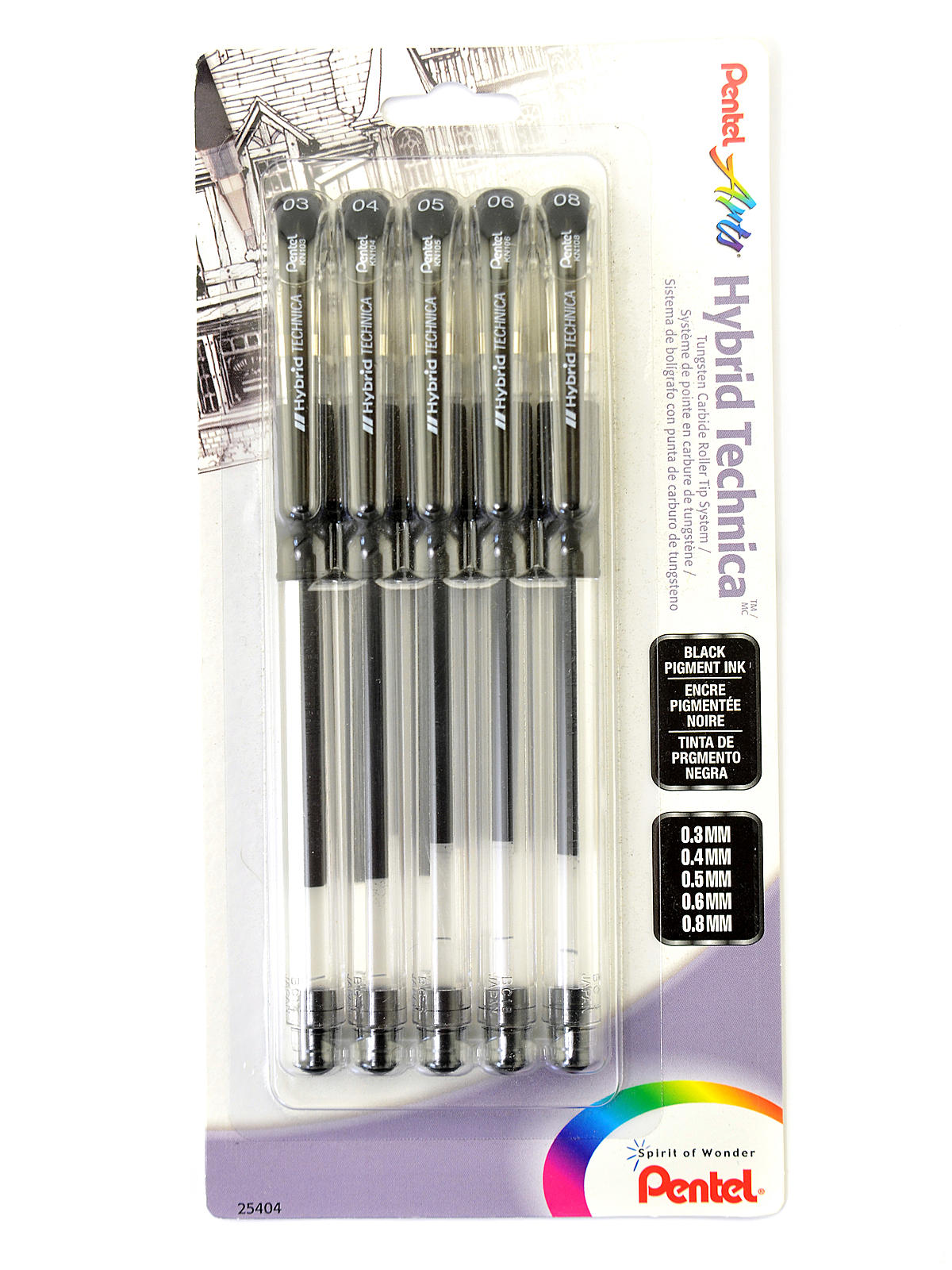 Hybrid Technica Gel Pen assorted set of 5