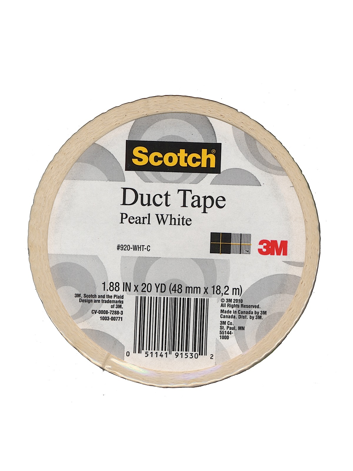 Colored Duct Tape Pearl White 1.88 In. X 20 Yd. Roll 920-WHT-C