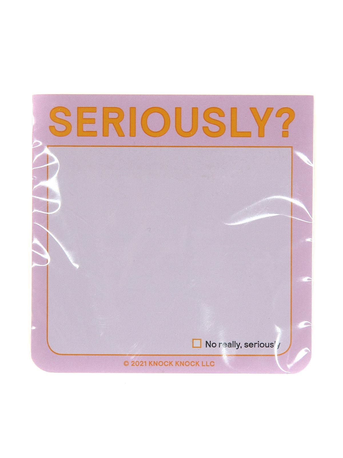 Sticky Note Pads Seriously 3 In. X 3 In. 100 Sheet