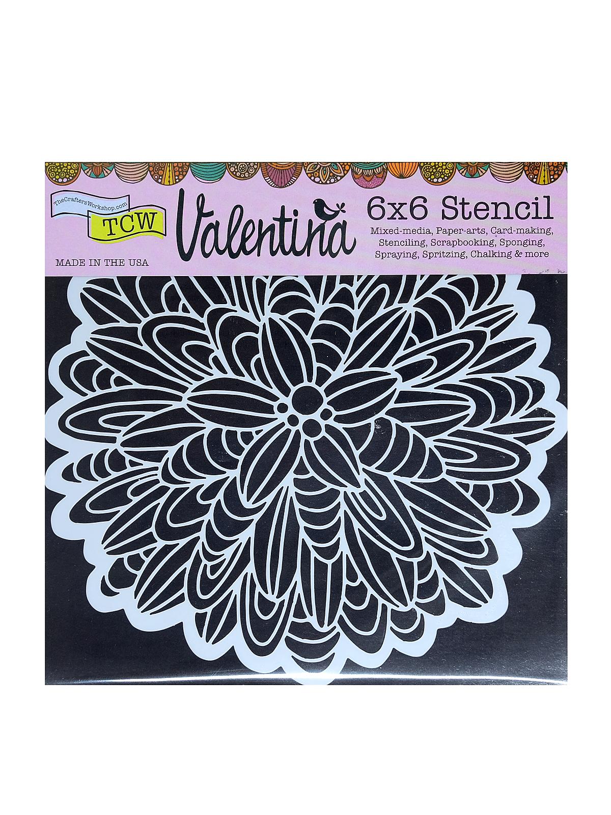 Stencils cactus dahlia 6 in. x 6 in.