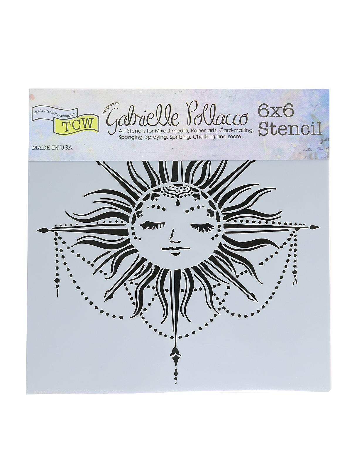Stencils celestial sun 6 in. x 6 in.