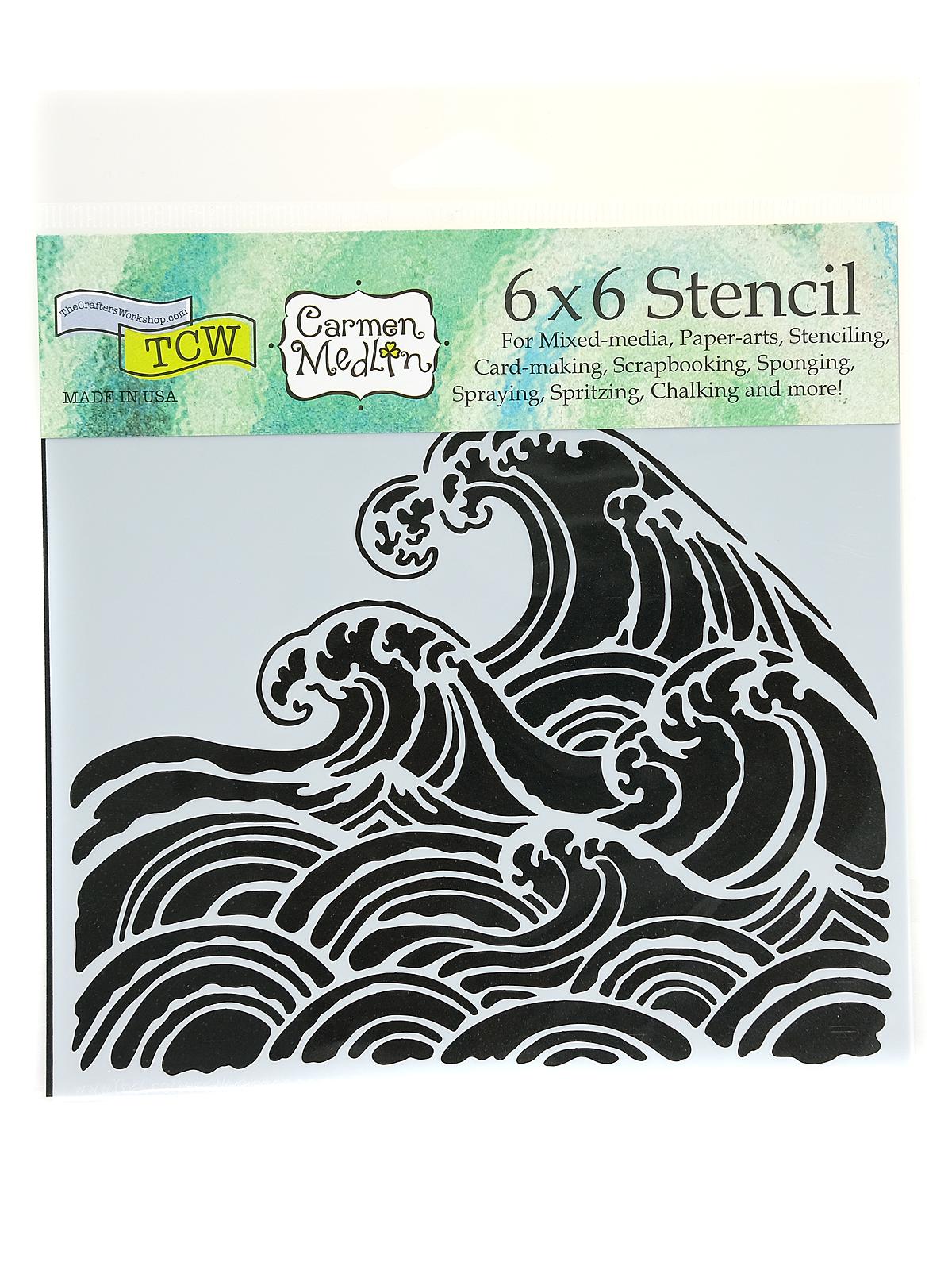Stencils wave 6 in. x 6 in.