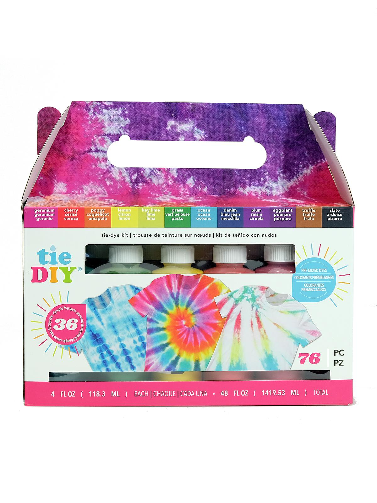 Tie DIY Kits 4 oz. 12 color brights 76 pieces