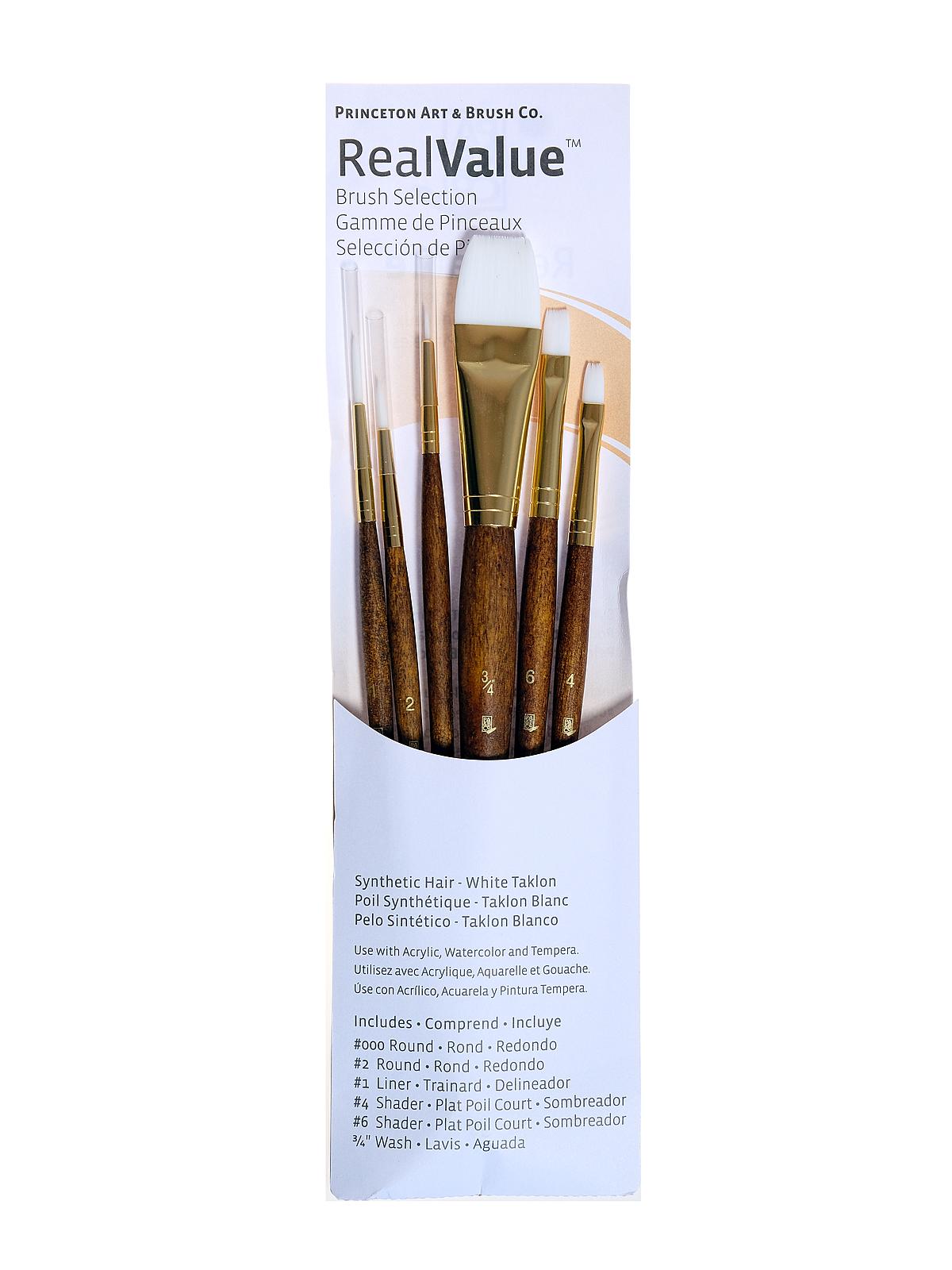 Real Value Series Brown Handled Brush Sets 9140 set of 6
