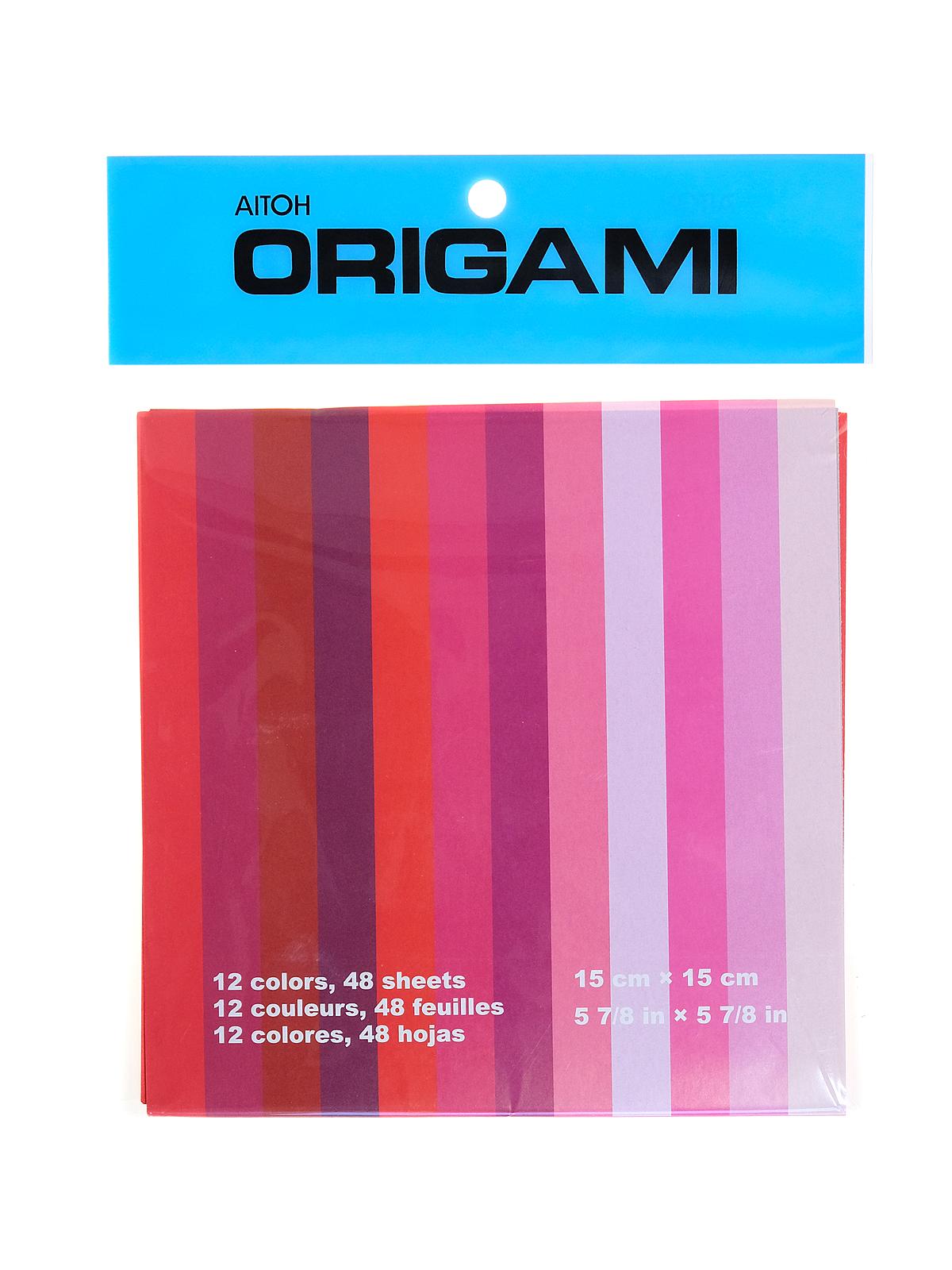 Origami Paper 5.875 in. x 5.875 in. shades of red 48 sheets