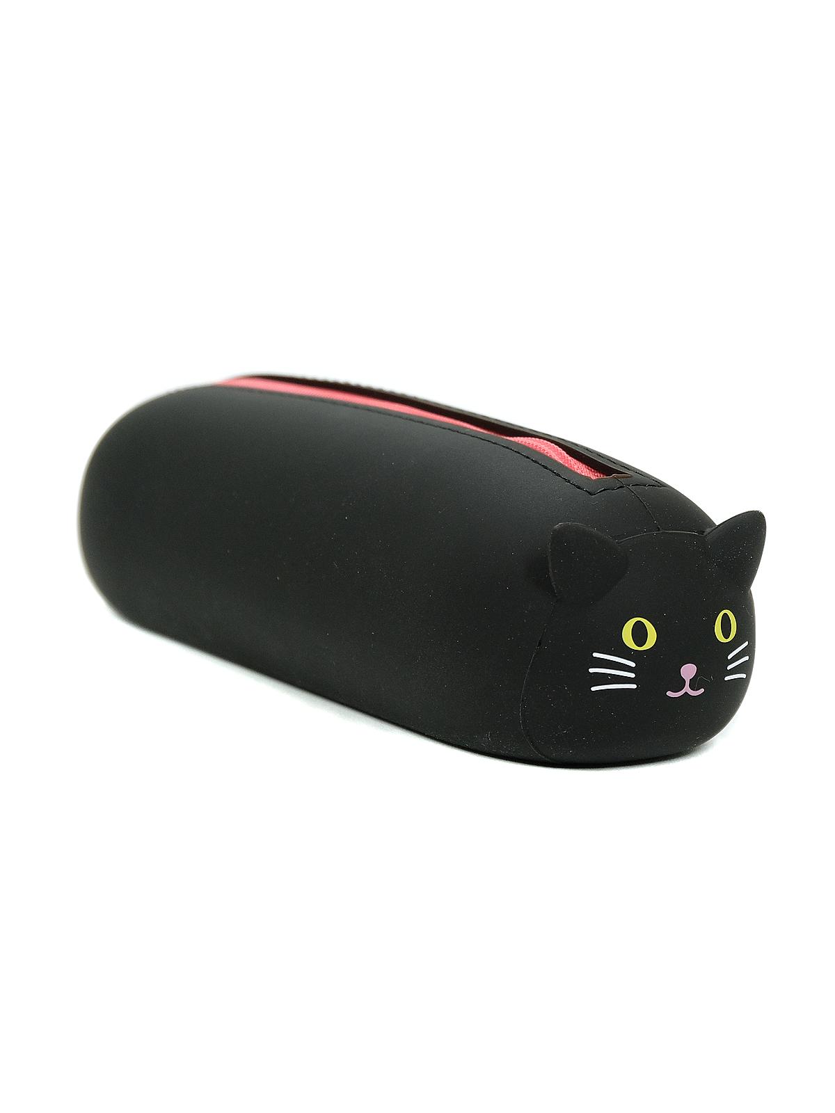 Lying Down Zipper Pouches black cat