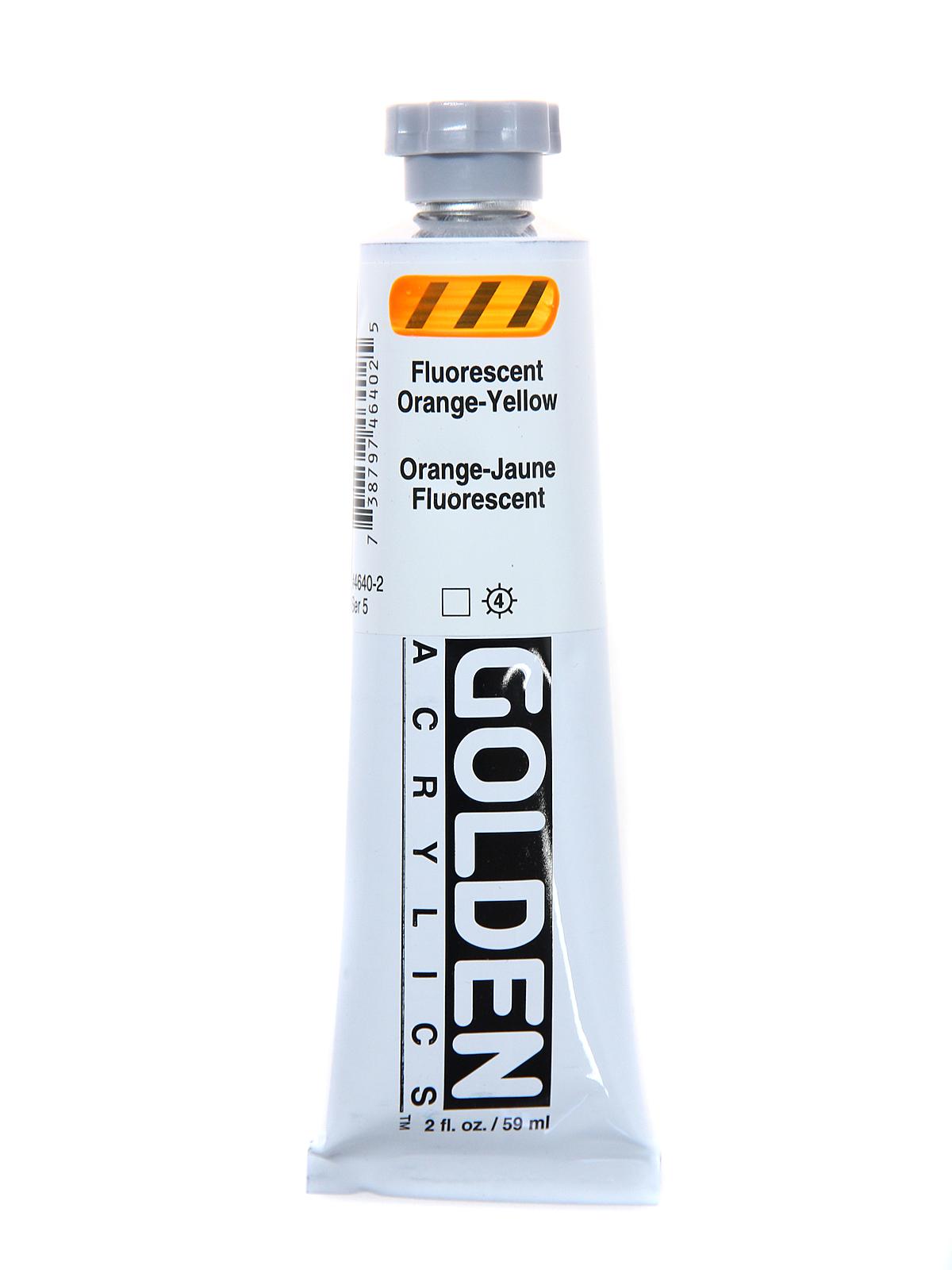 Heavy Body Acrylics fluoresecent orange yellow 2 oz.