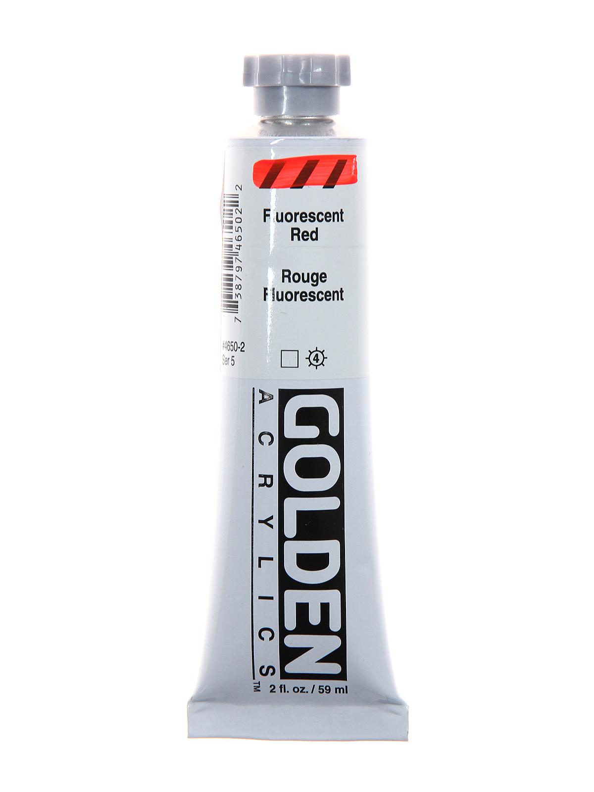 Heavy Body Acrylics fluorescent red 2 oz.