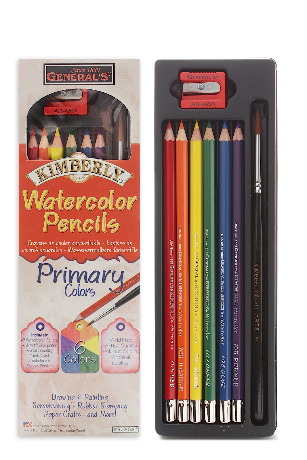General's - Kimberly Watercolor Pencils - Primary Colors Set