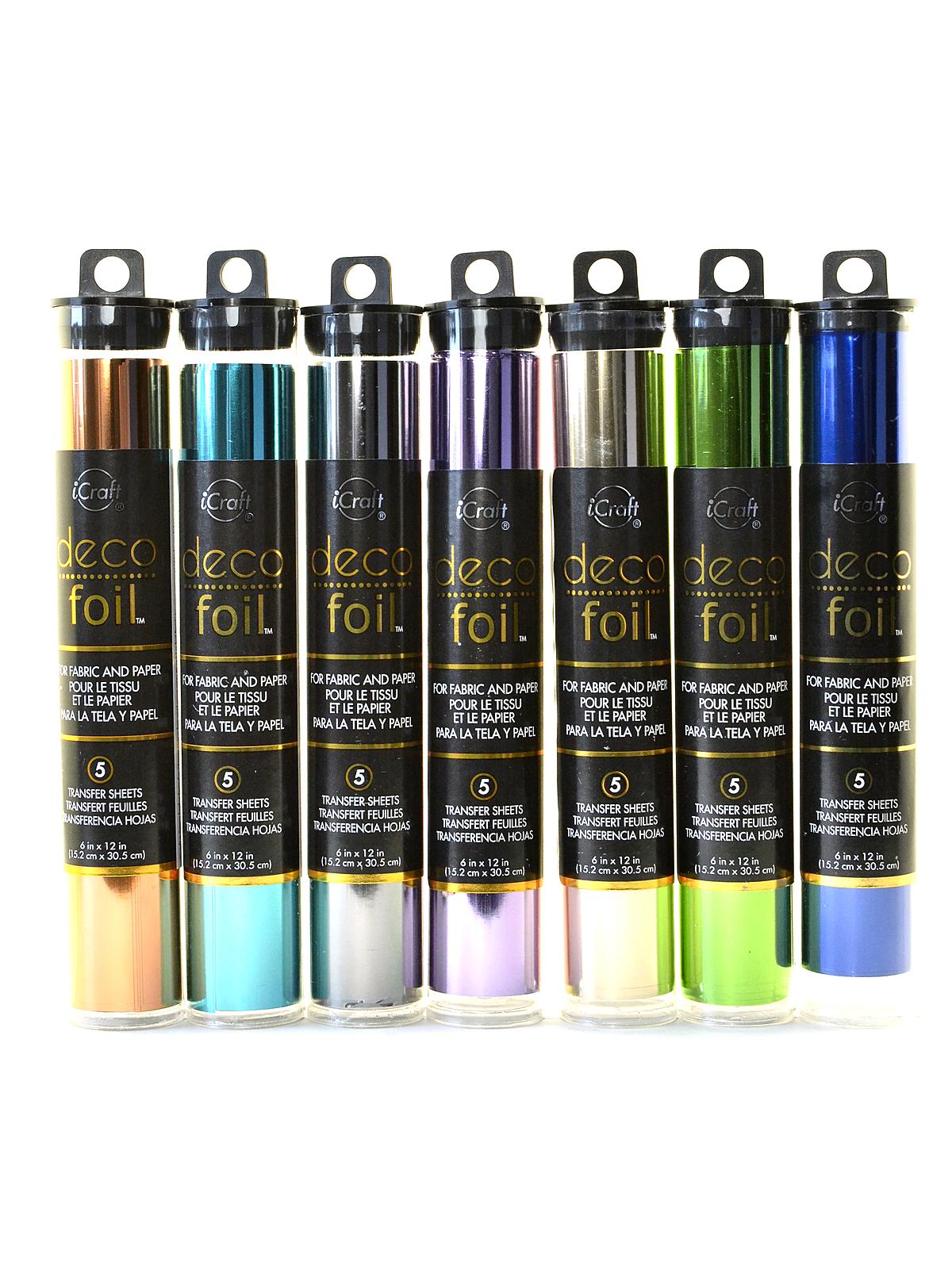 Denim Pack of 5 Deco Foil 6/" x 12/" Foil Transfer Sheets
