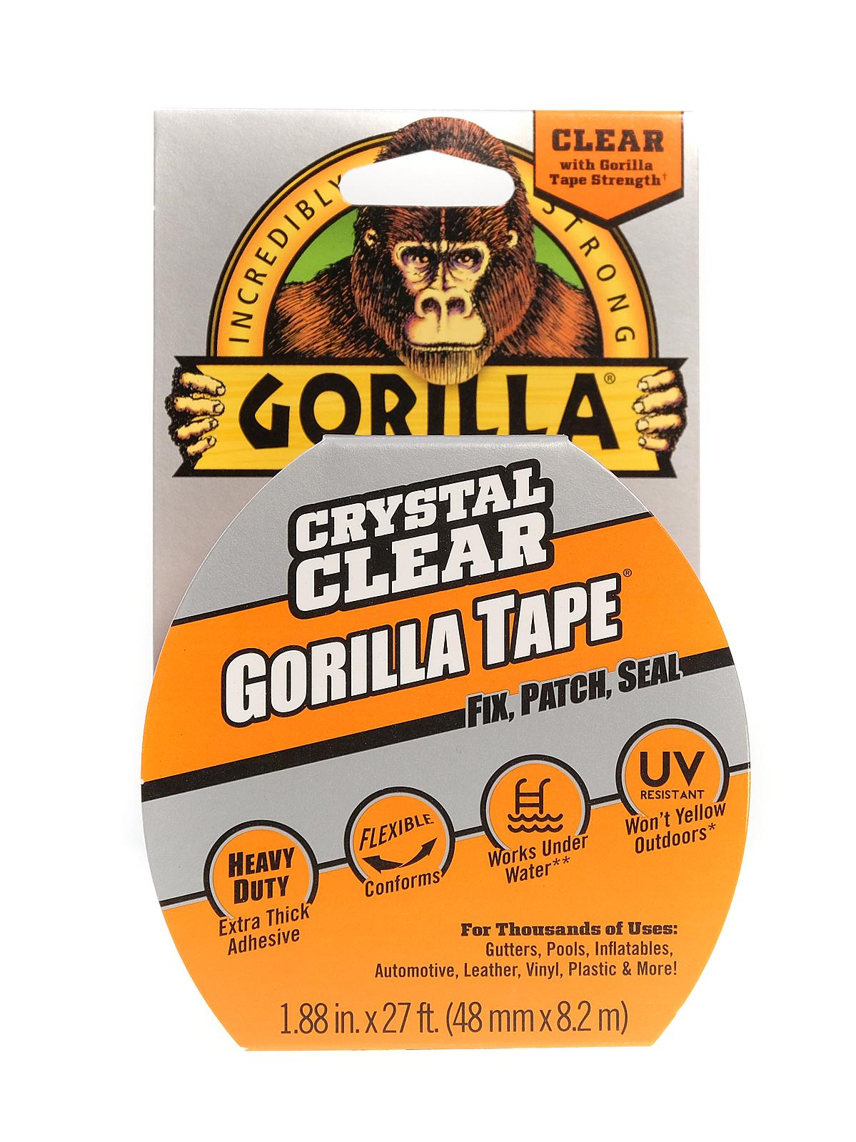 Gorilla Clear Repair 1.88-in x 27 Duct Tape Heavy Duty Crystal Weatherproof