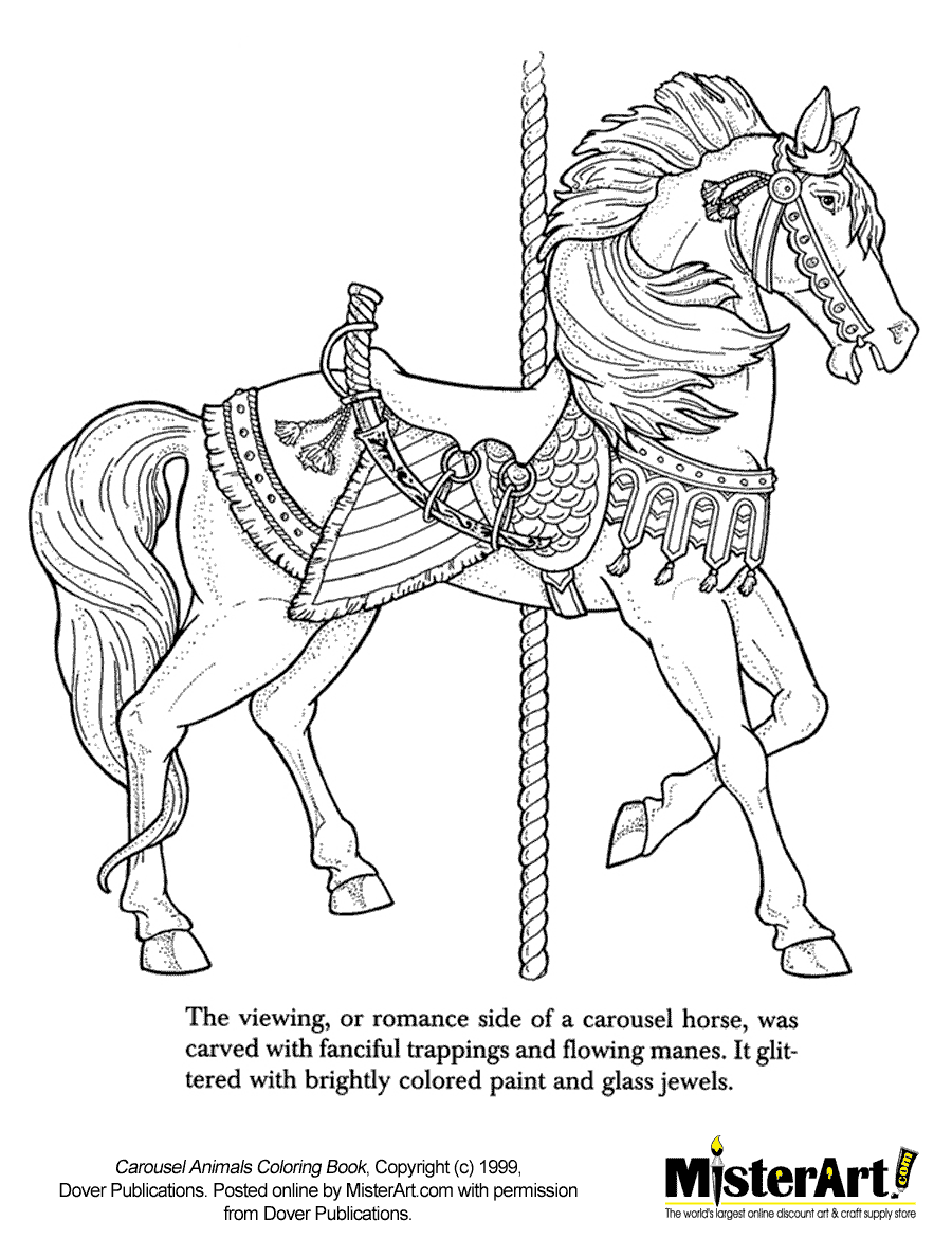 carousel horse coloring pages - photo #15