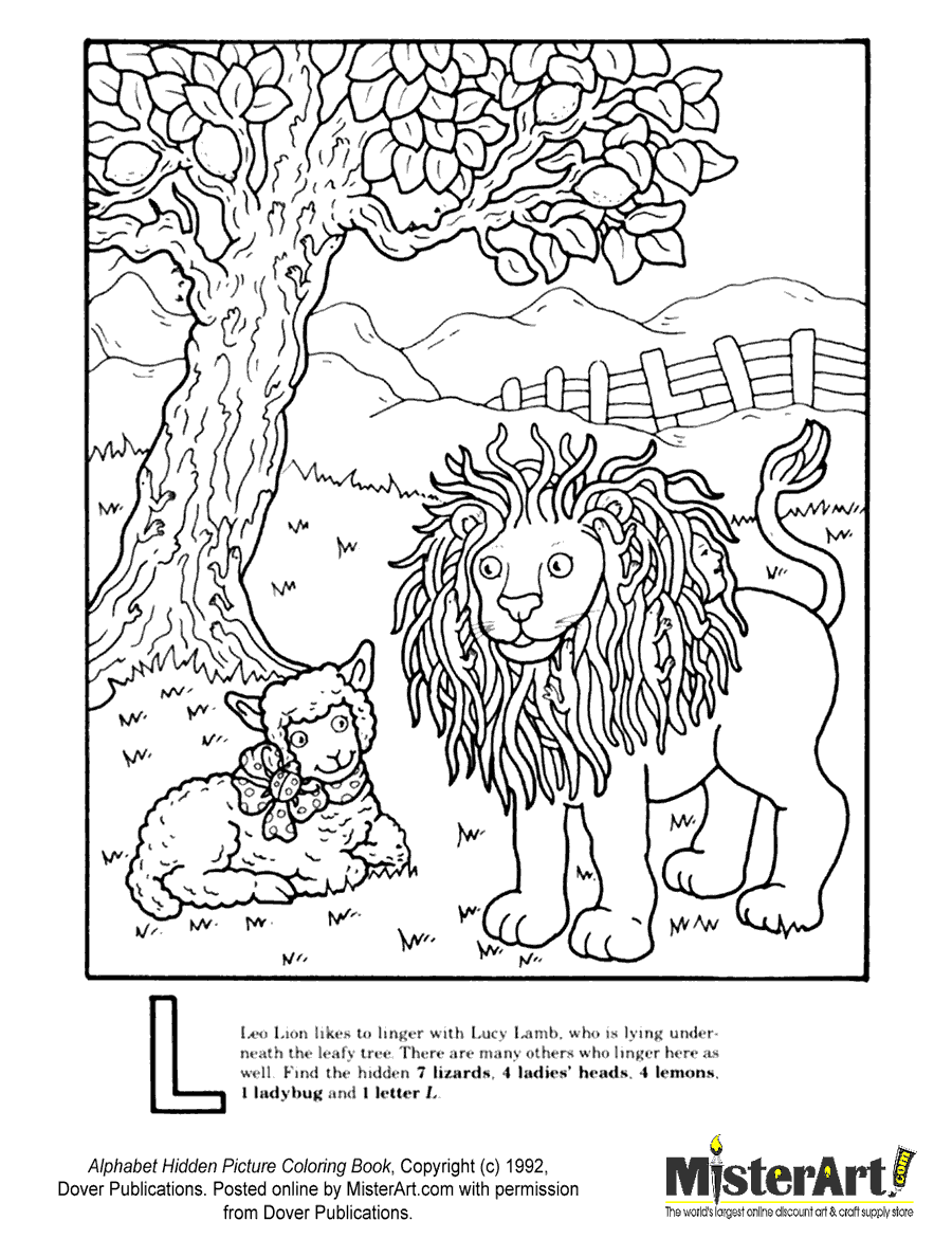 Free Coloring Page: Alphabet Hidden Picture Coloring Book  