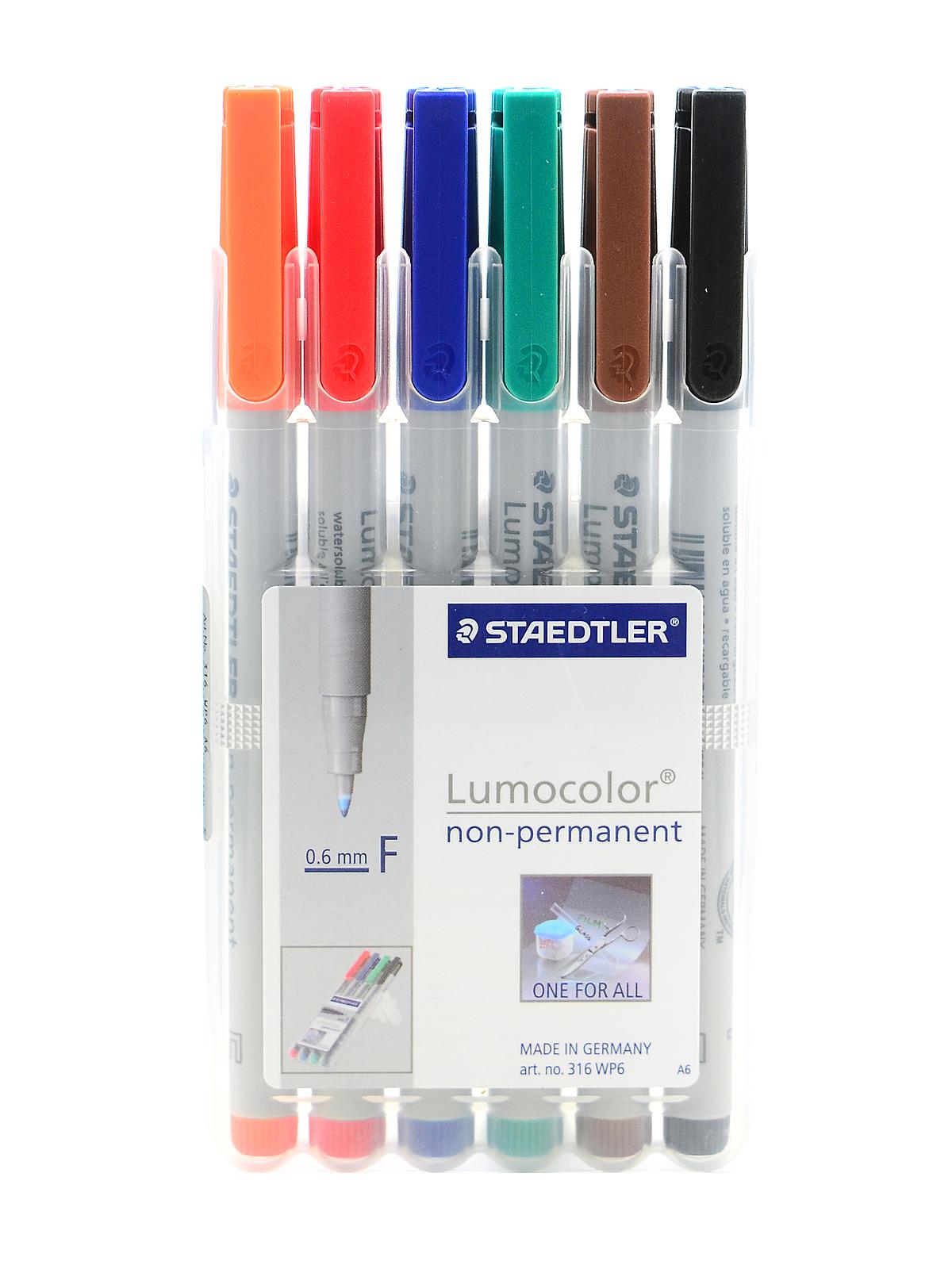 5x STAEDTLER Folienstift Lumocolor F non-permanent 316-2 rot OHP Pen Marker 